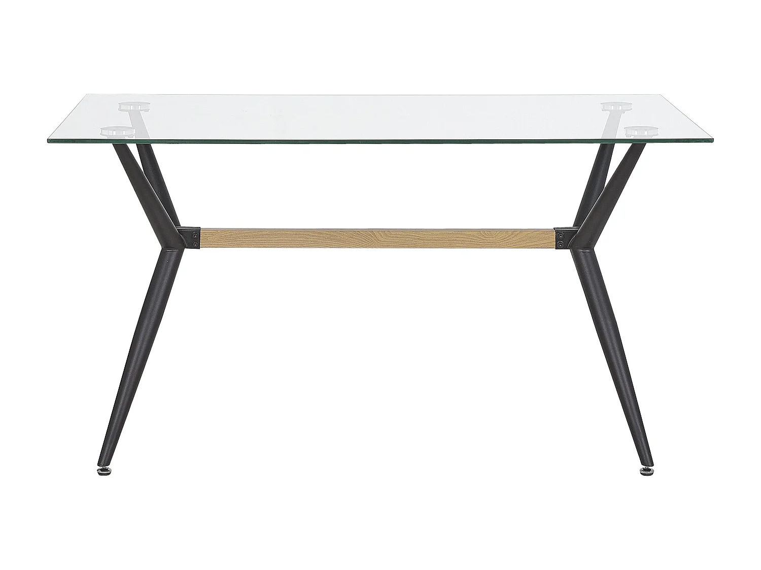 Table de repas SACRAMENTO Noir 140 cm 80 cm Verre de sécurité