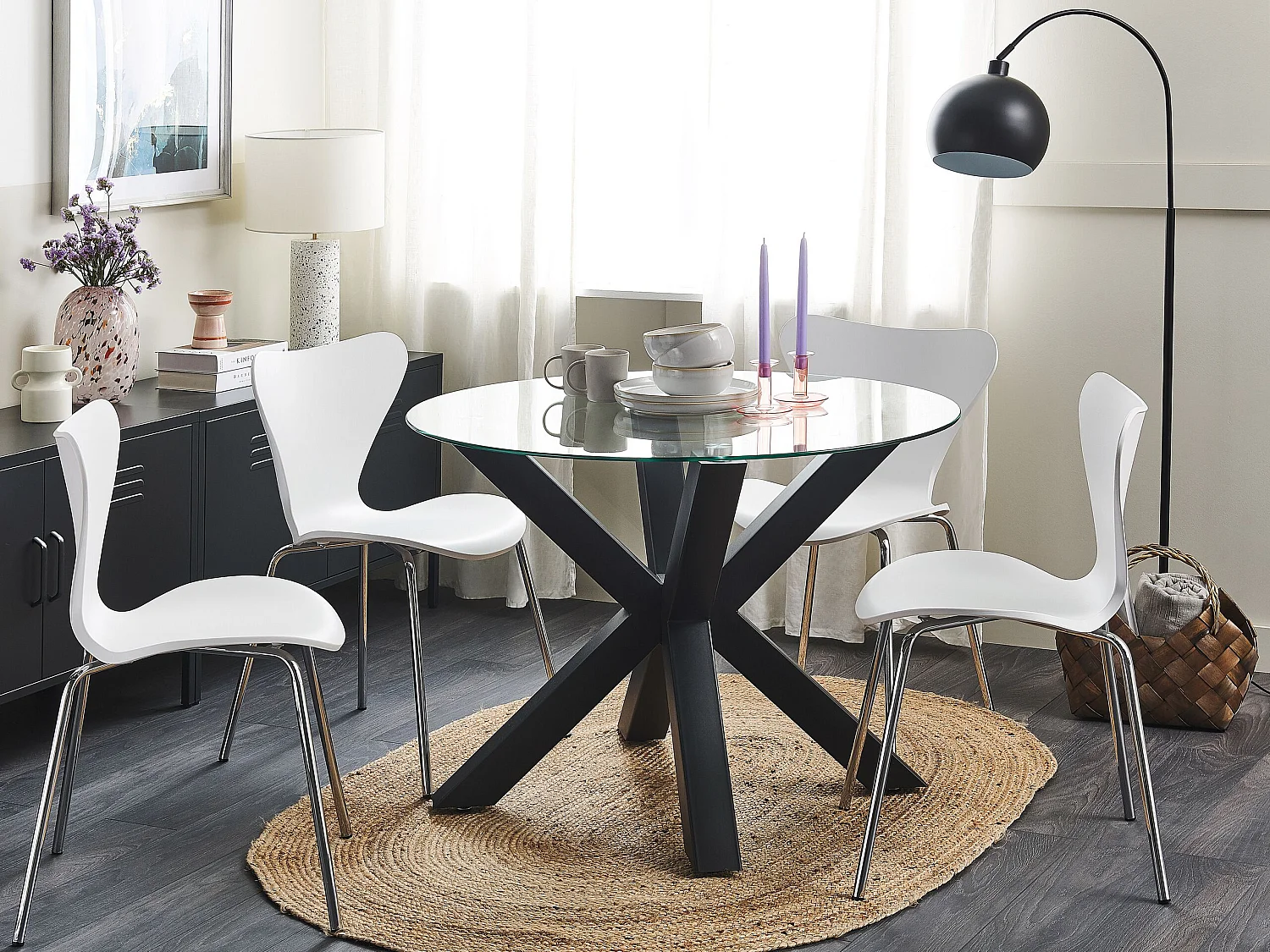 Table de repas OTIUM Noir 100 cm 100 cm