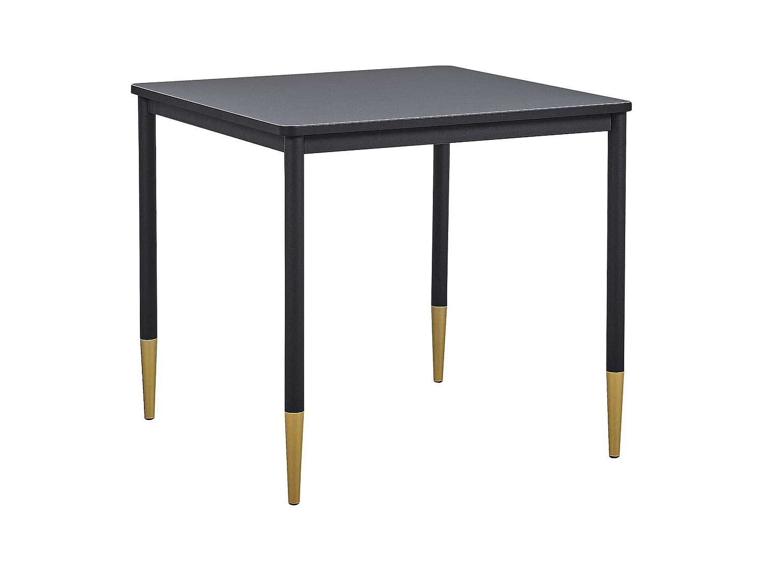 Moderner Esstisch schwarz/gold quadratisch 80 x 80 cm mit Metallbeinen Shalford