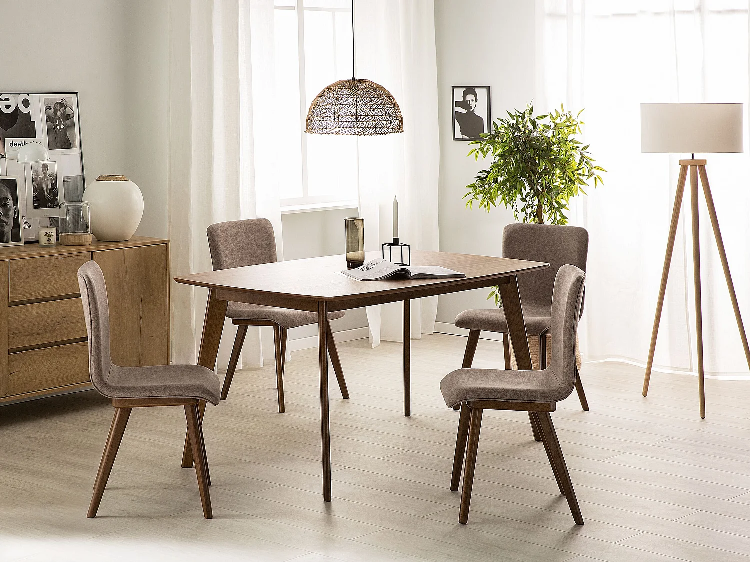 Table de repas IRIS Marron foncé 150 cm 90 cm