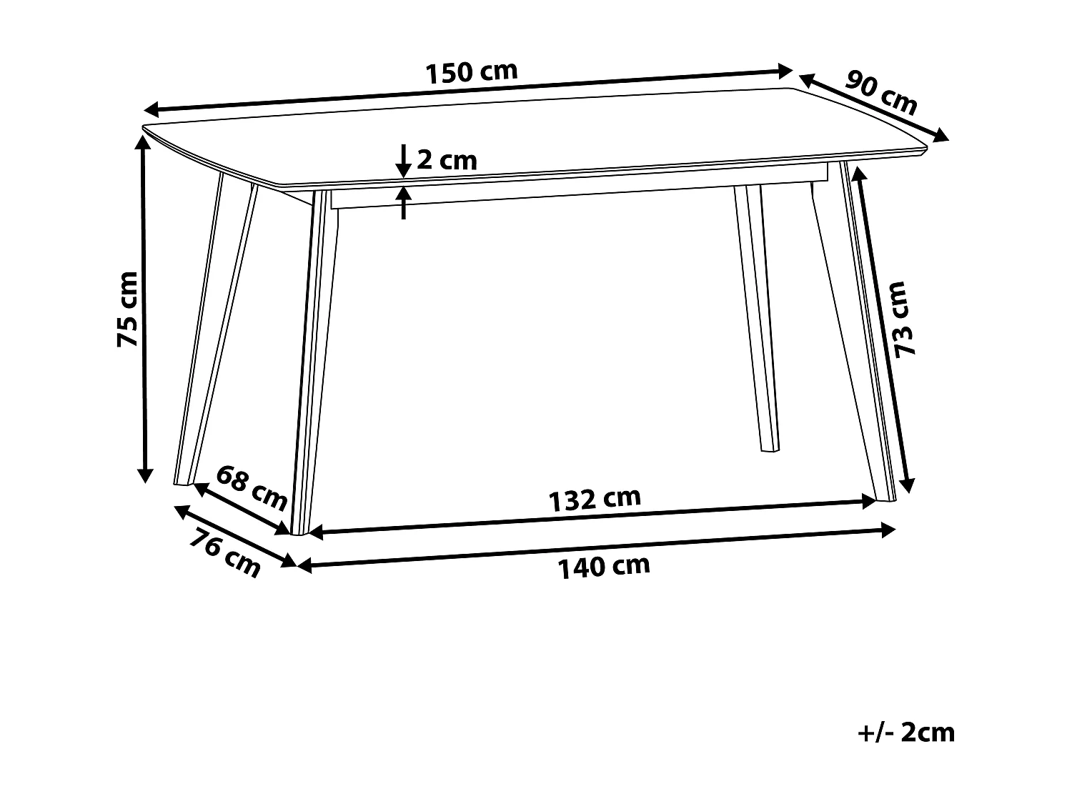 Table de repas IRIS Marron foncé 150 cm 90 cm