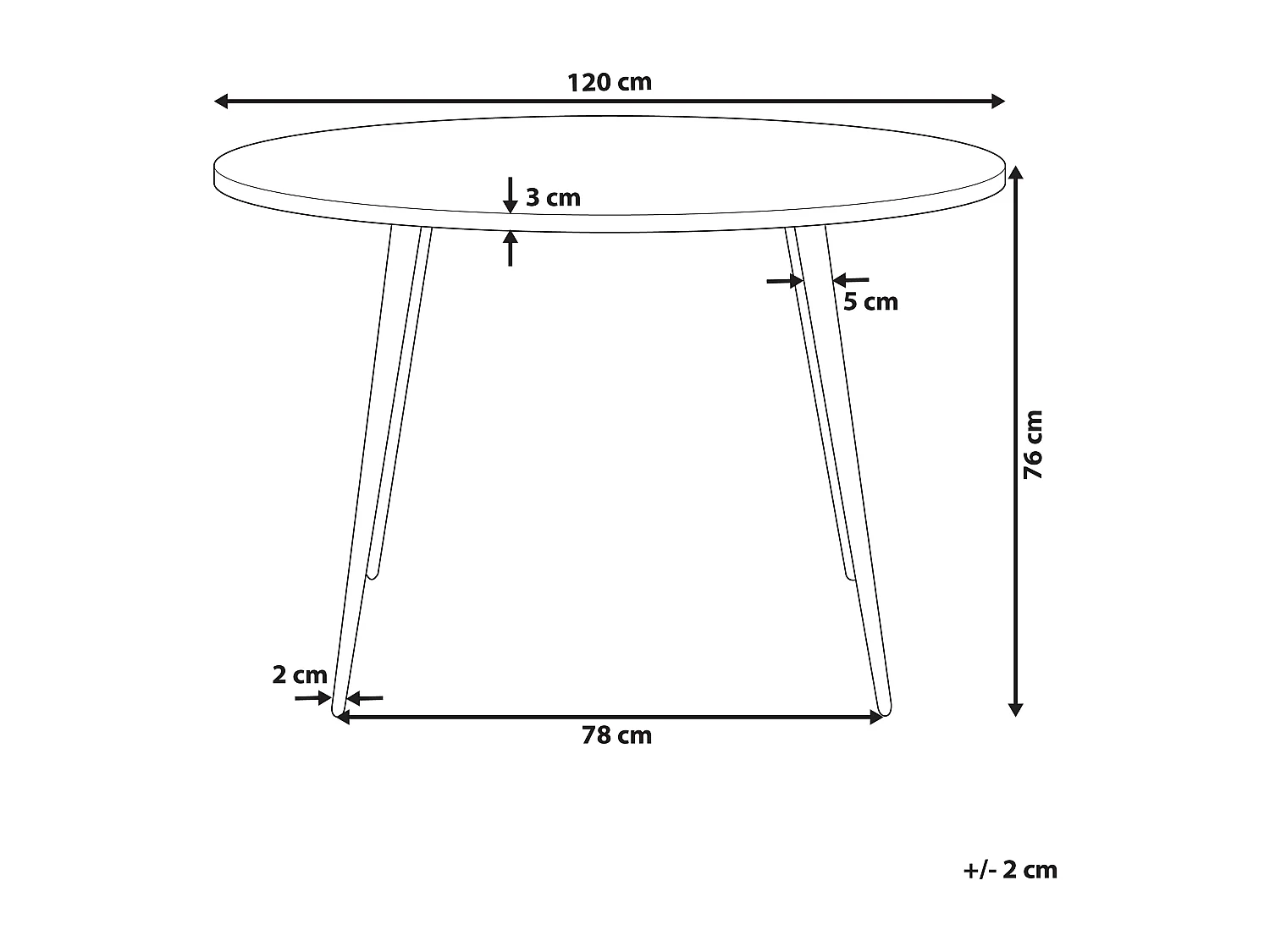 Table de repas ODEON Effet béton gris 120 cm 120 cm