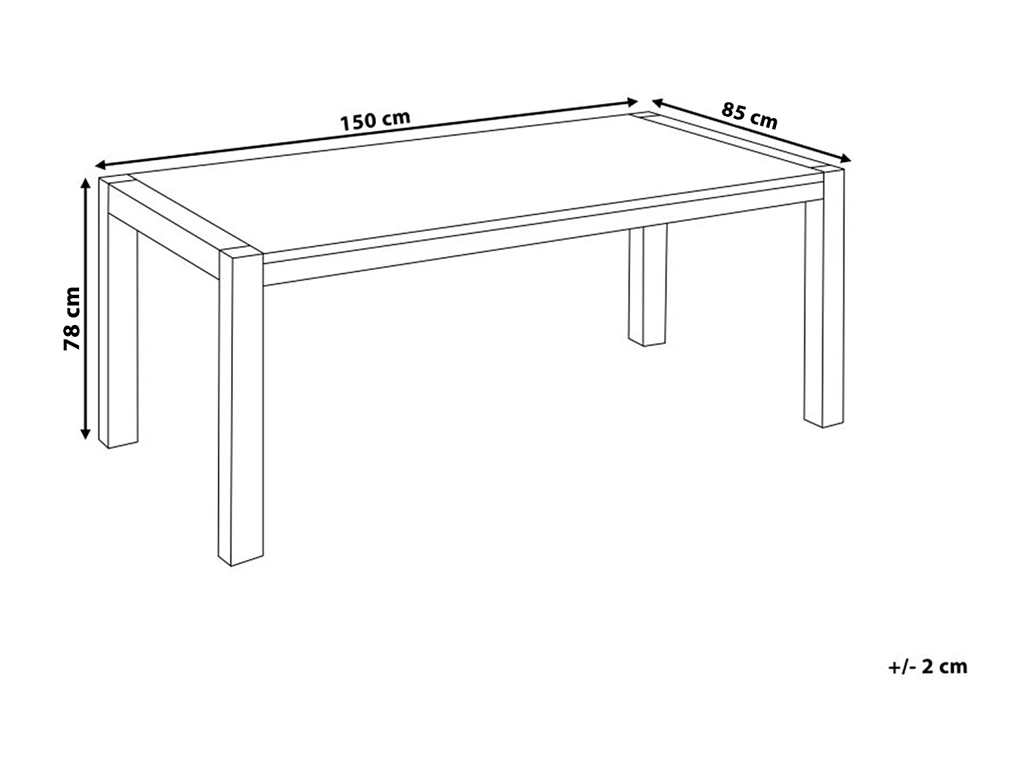 Moderner Esszimmertisch Eichenholz dunkelbraun 150 x 85 cm Natura