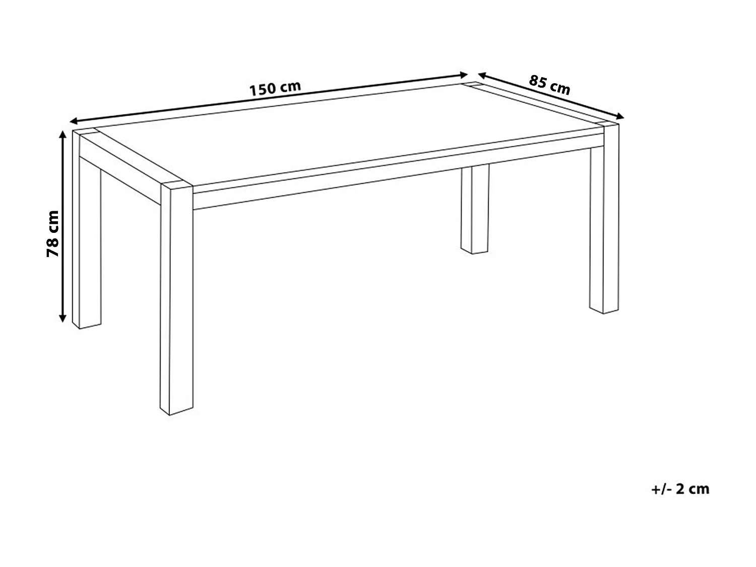 Moderner Esszimmertisch Eichenholz dunkelbraun 150 x 85 cm Natura