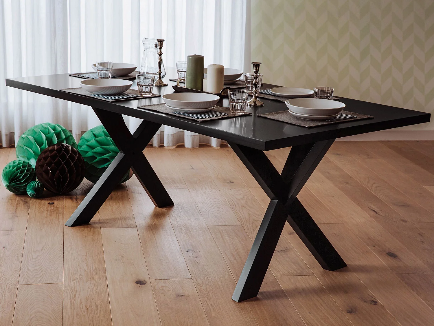 Table de repas LISALA Noir 180 cm 100 cm