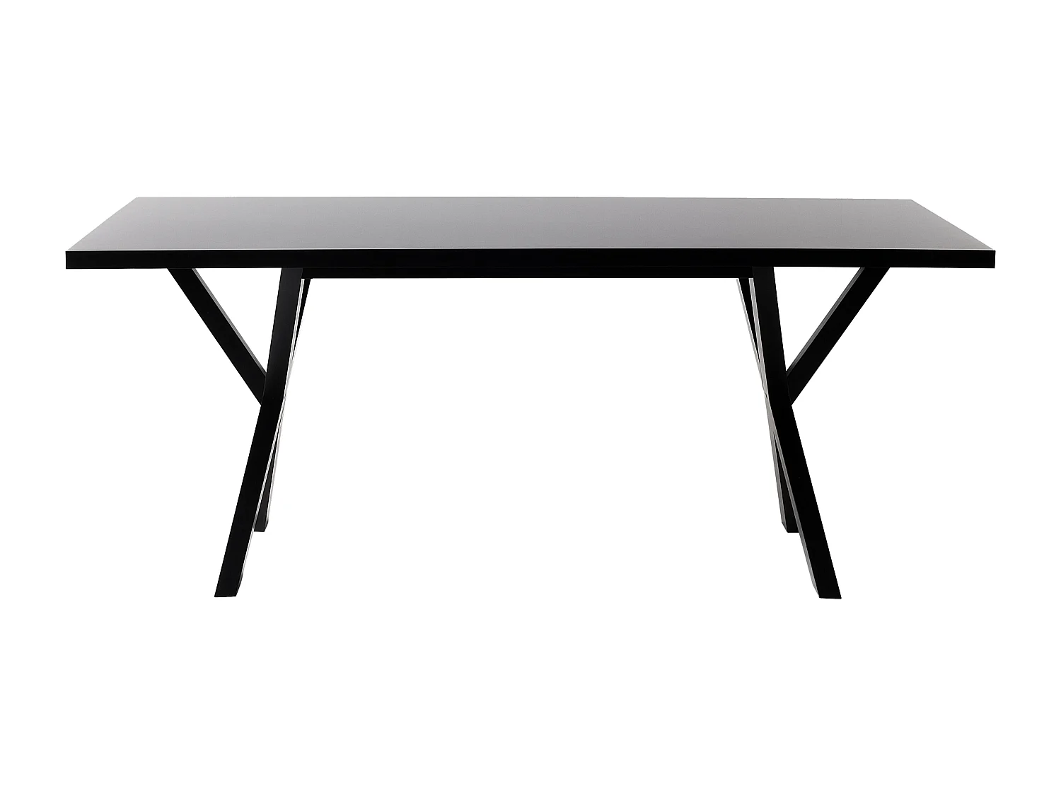 Moderner Esszimmertisch gekreuzte Tischbeine MDF-Platte schwarz Lisala