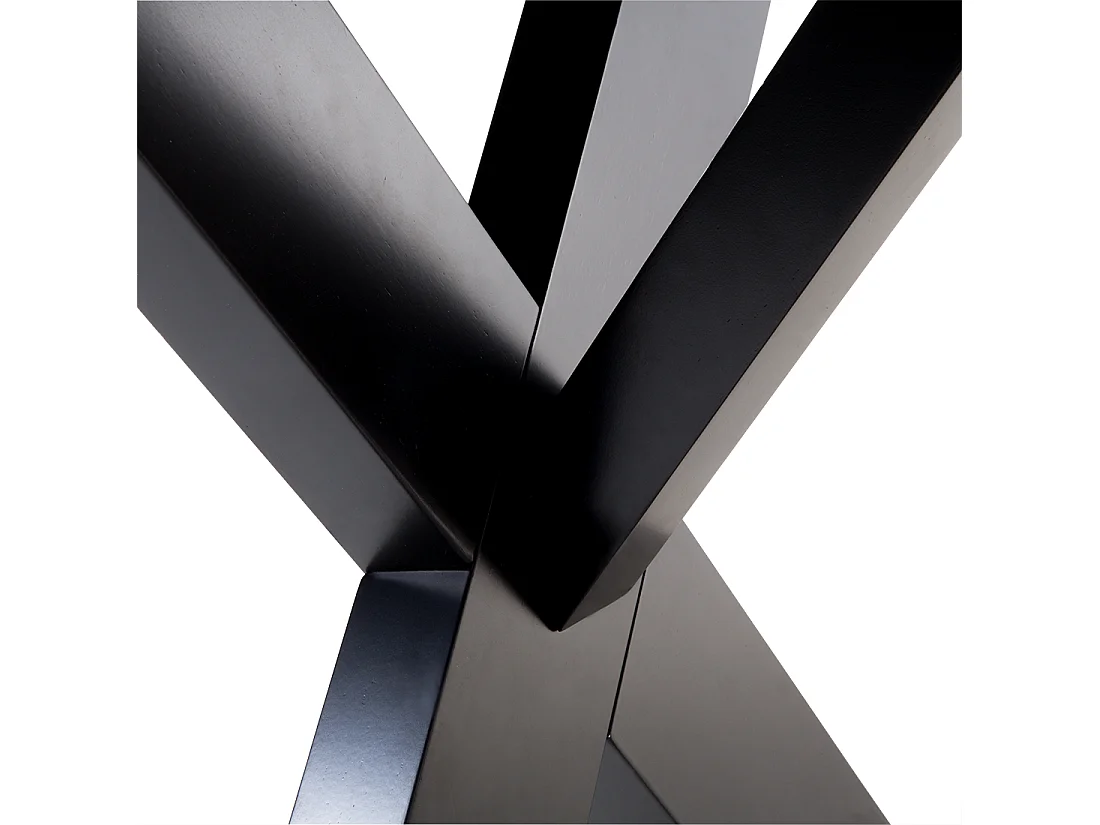 Moderner Esszimmertisch gekreuzte Tischbeine MDF-Platte schwarz Lisala