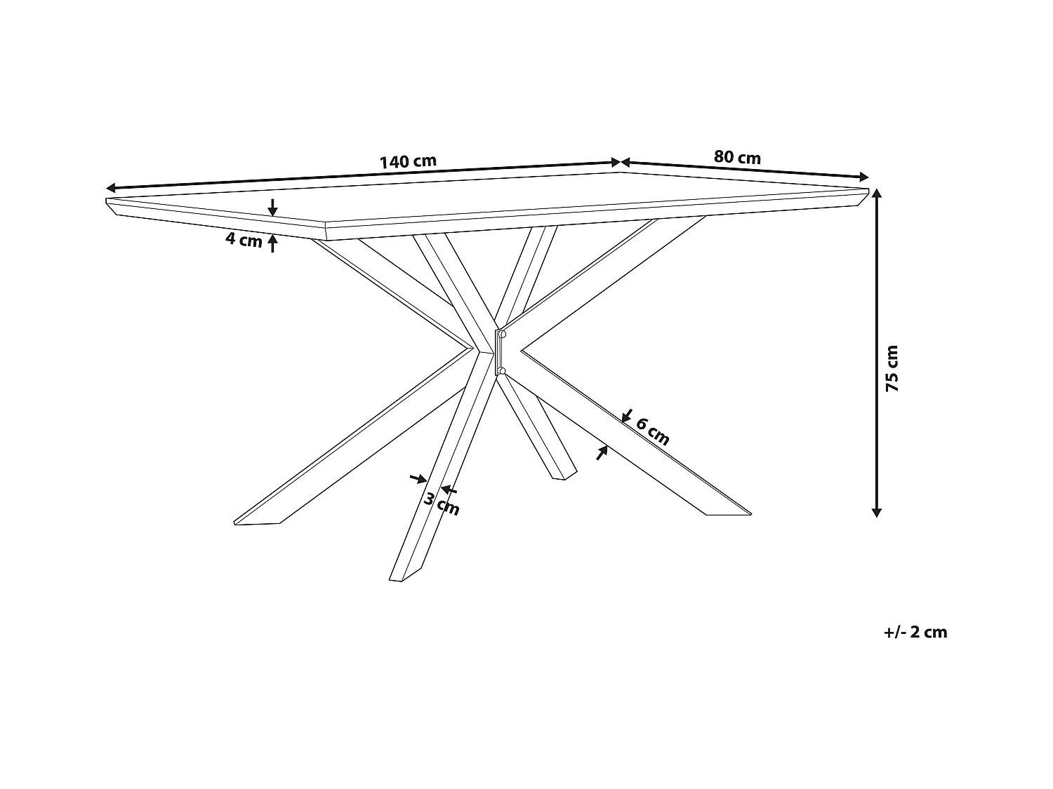 Table de repas SPECTRA Marron clair 140 cm 80 cm