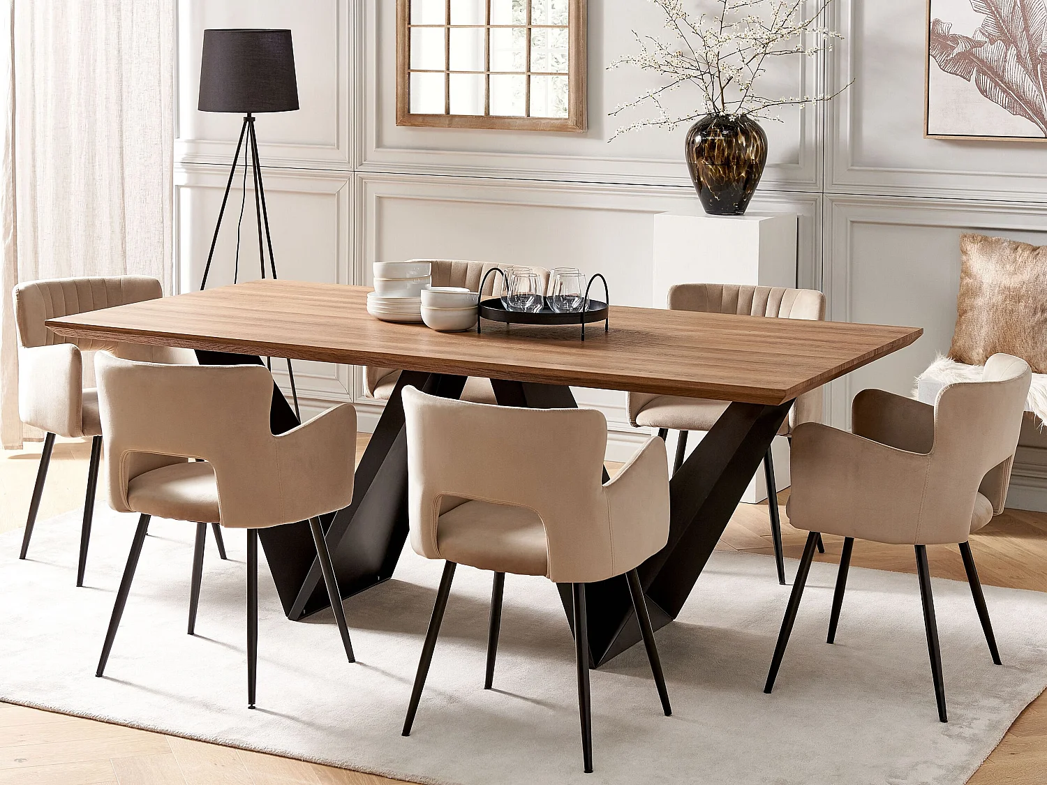 Table de repas SINTRA Marron foncé 200 cm 100 cm