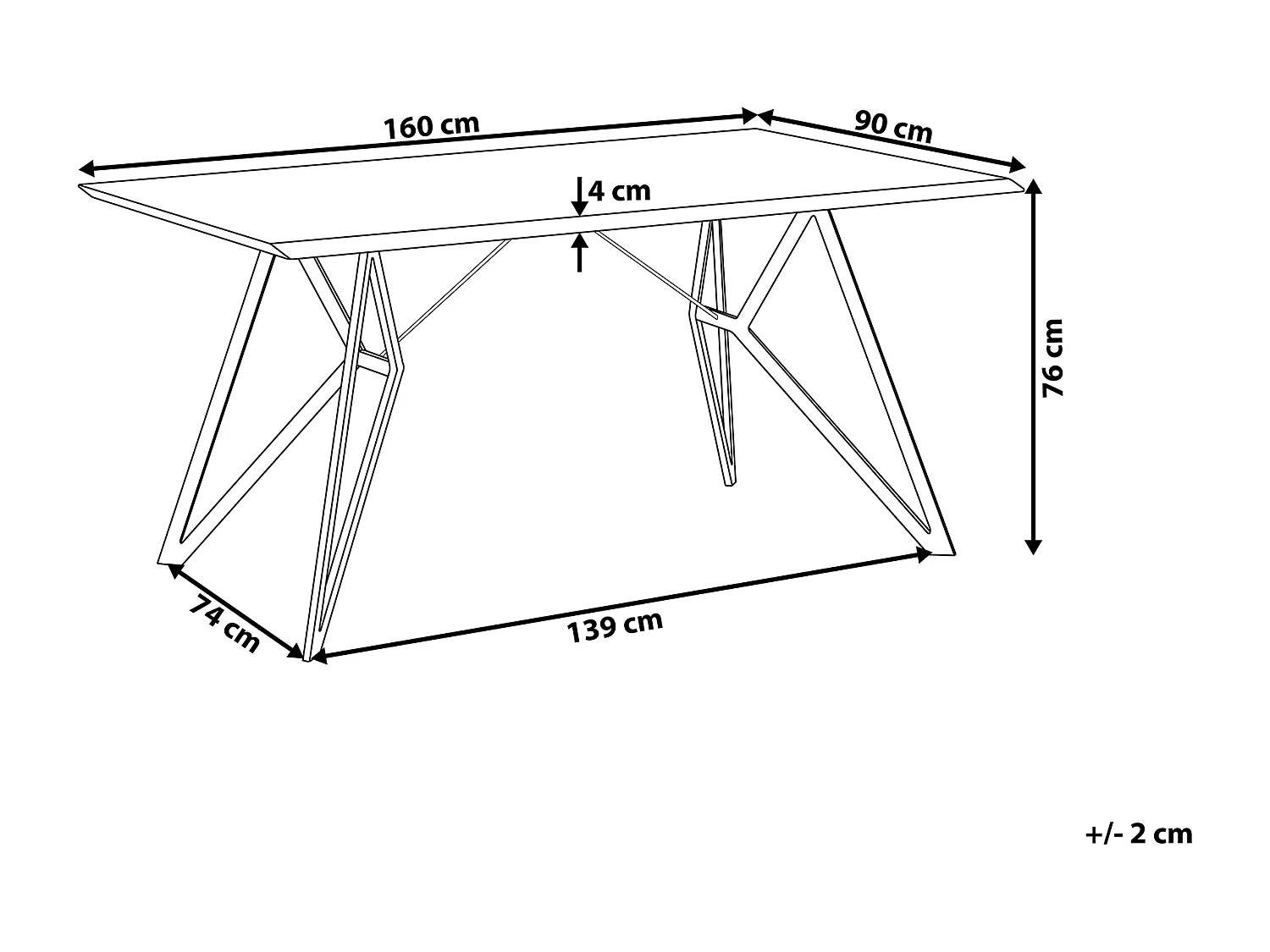 Eettafel BUSCOT Grijs beton-effect 160 cm 90 cm