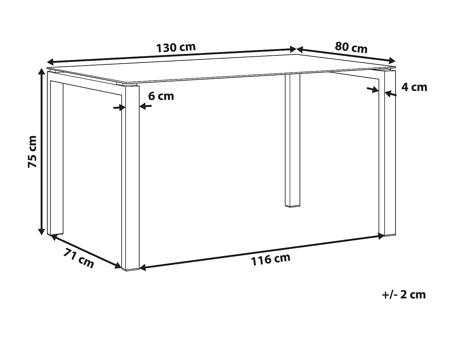 Stół do jadalni TAVIRA Przezroczysty 130 cm 80 cm
