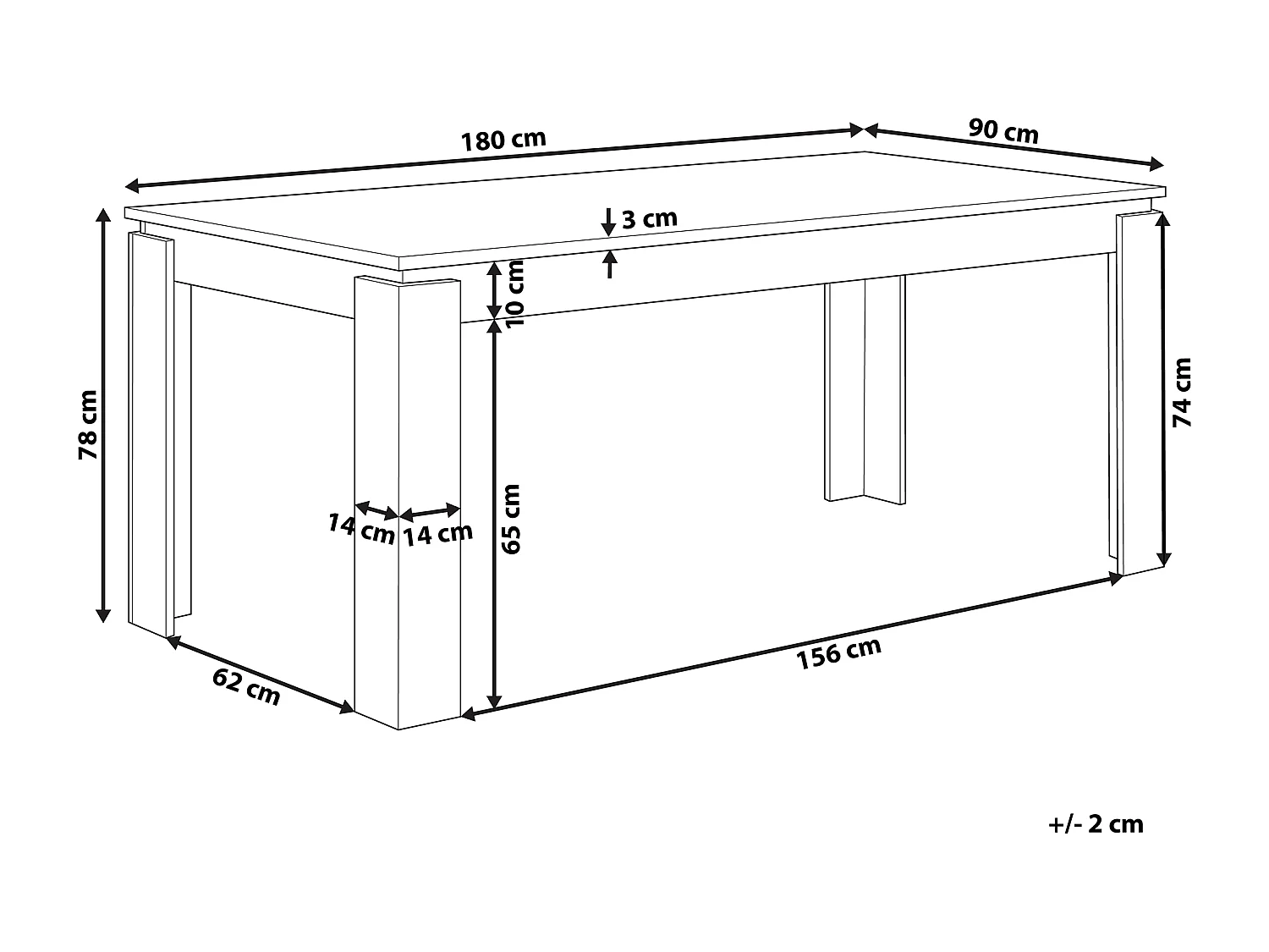 Praktischer Esszimmertisch dunkler Holzfarbton 180x90x78 cm für 6 Personen Viton