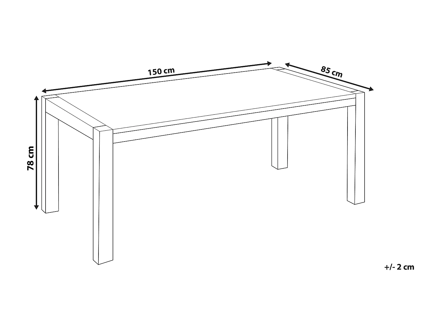 Table de repas NATURA Marron clair 150 cm 85 cm Bois de chêne