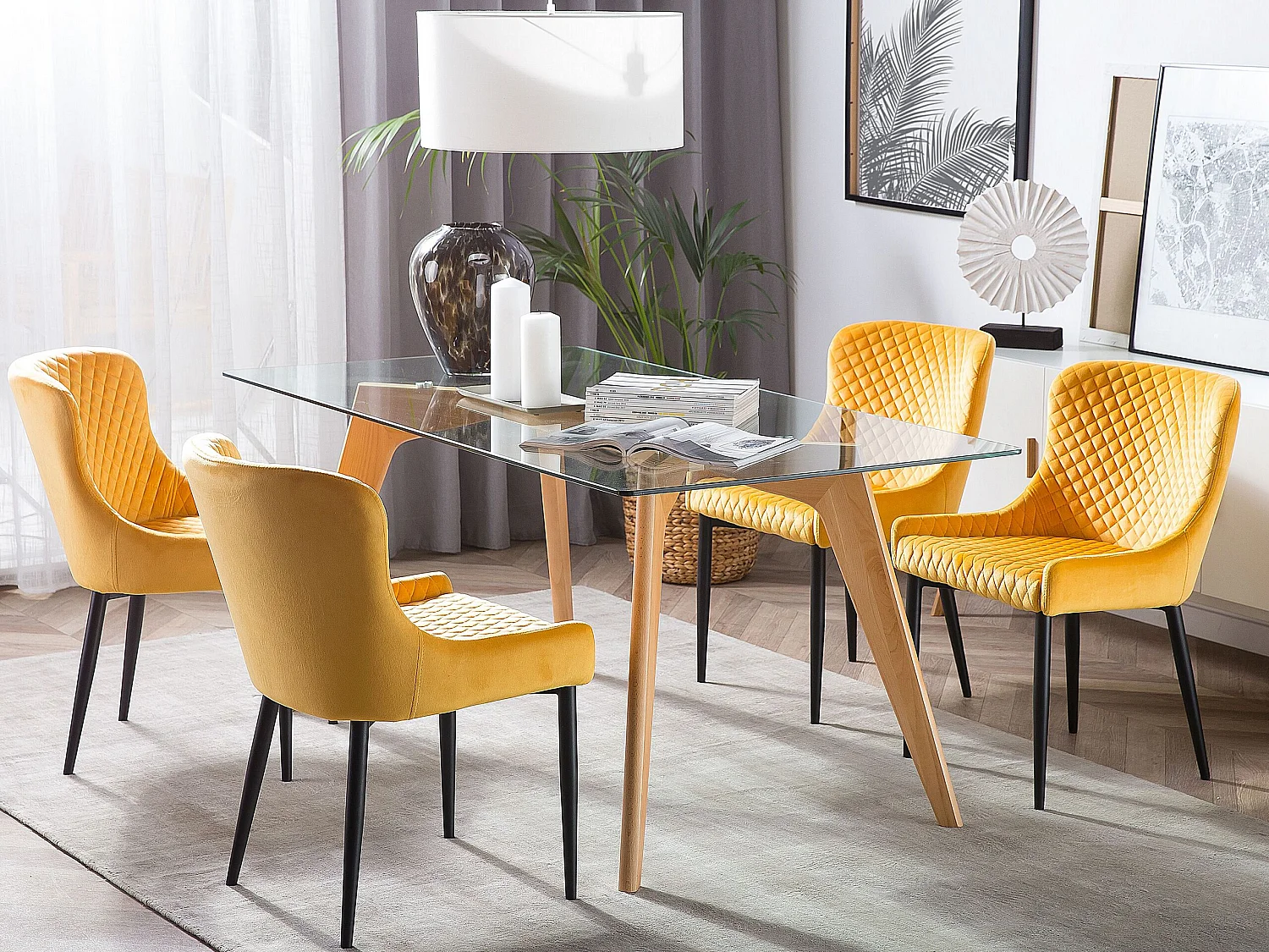 Table de repas HUDSON Transparent 180 cm 90 cm Verre de sécurité