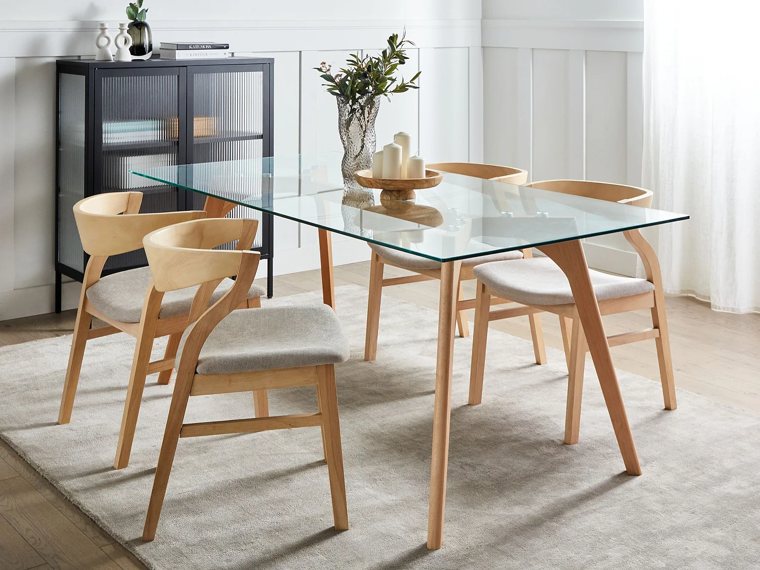 Table de repas HUDSON Transparent 180 cm 90 cm Verre de sécurité