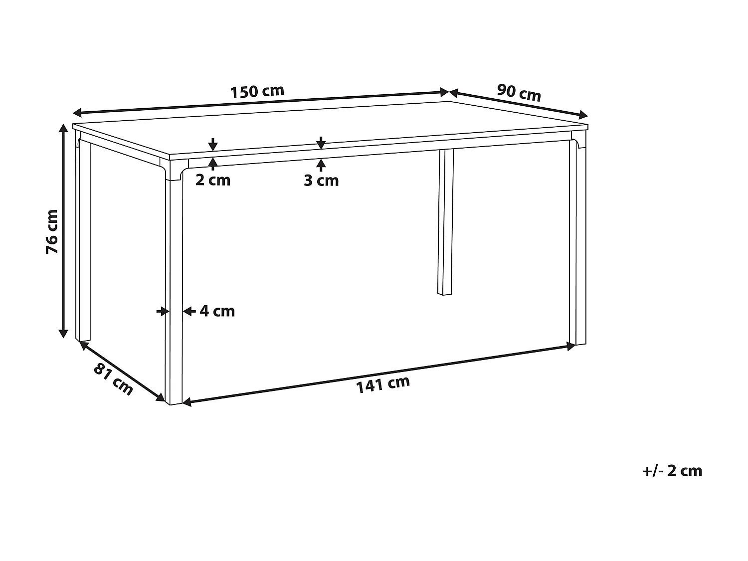 Mesa de jantar HOCKLEY Castanho claro 150 cm 90 cm