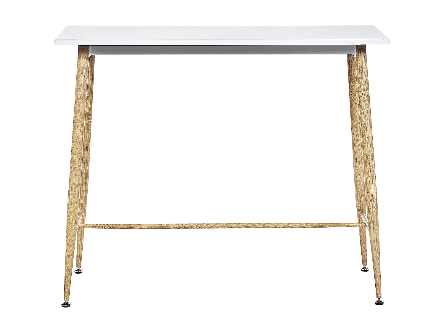 Hochtisch Weiß für 4 Personen Metallgestell Holzoptik 90x50 Modern Chaves