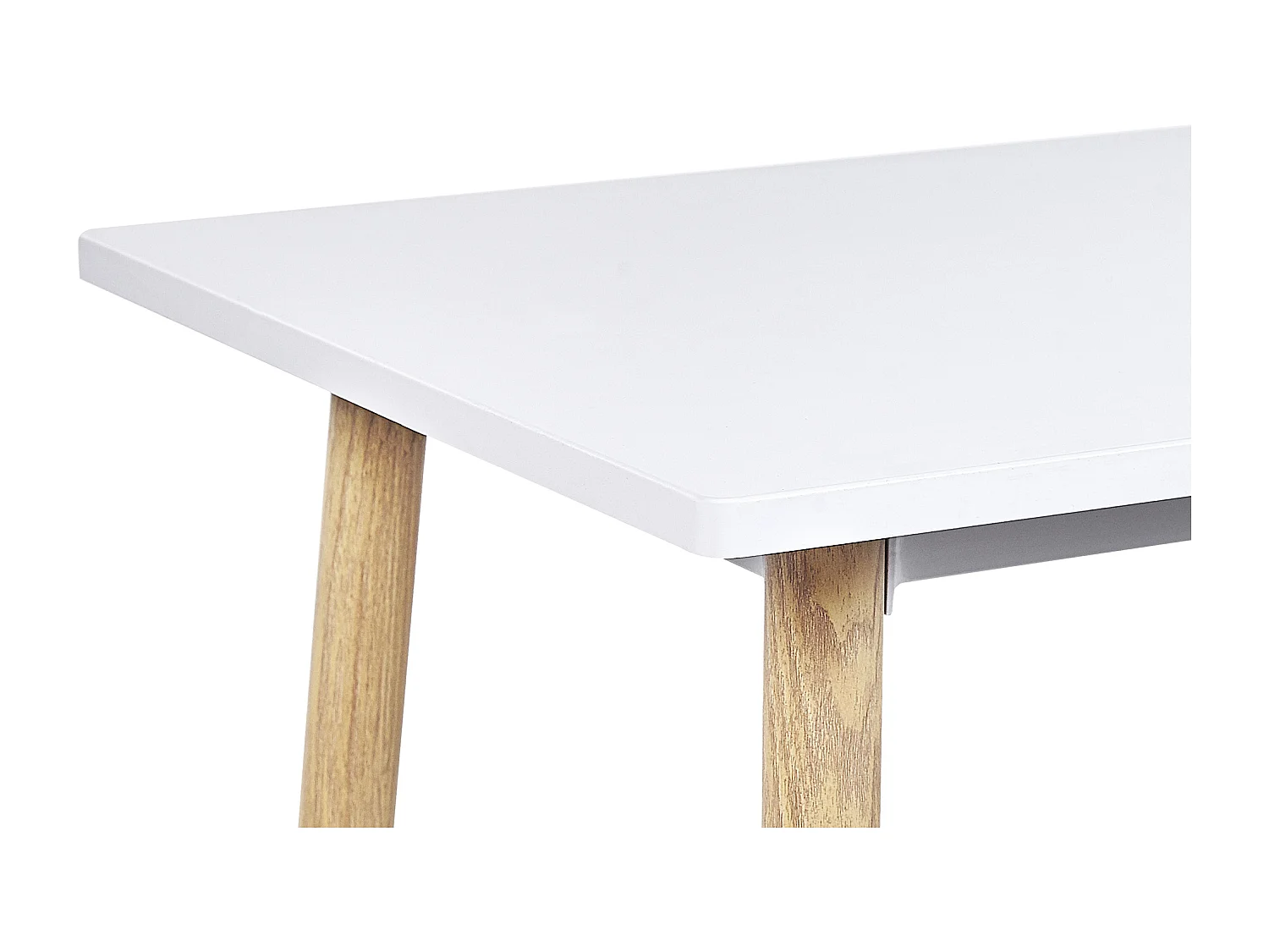 Hochtisch Weiß für 4 Personen Metallgestell Holzoptik 90x50 Modern Chaves