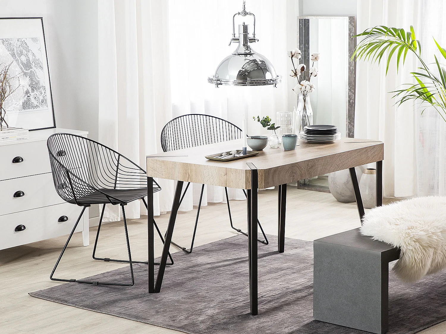 Table de repas CAMBELL Taupe 130 cm 80 cm