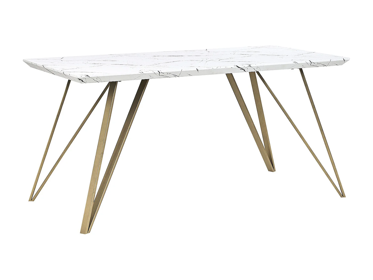 Mesa de comedor MOLDEN Blanco/Dorado 150 cm 80 cm