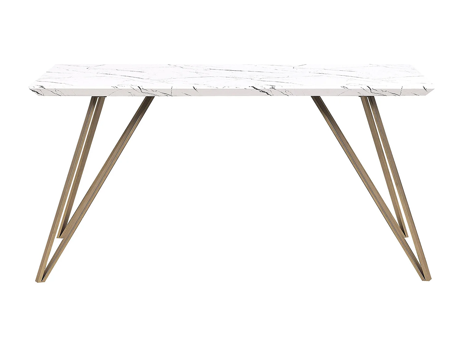 Mesa de comedor MOLDEN Blanco/Dorado 150 cm 80 cm