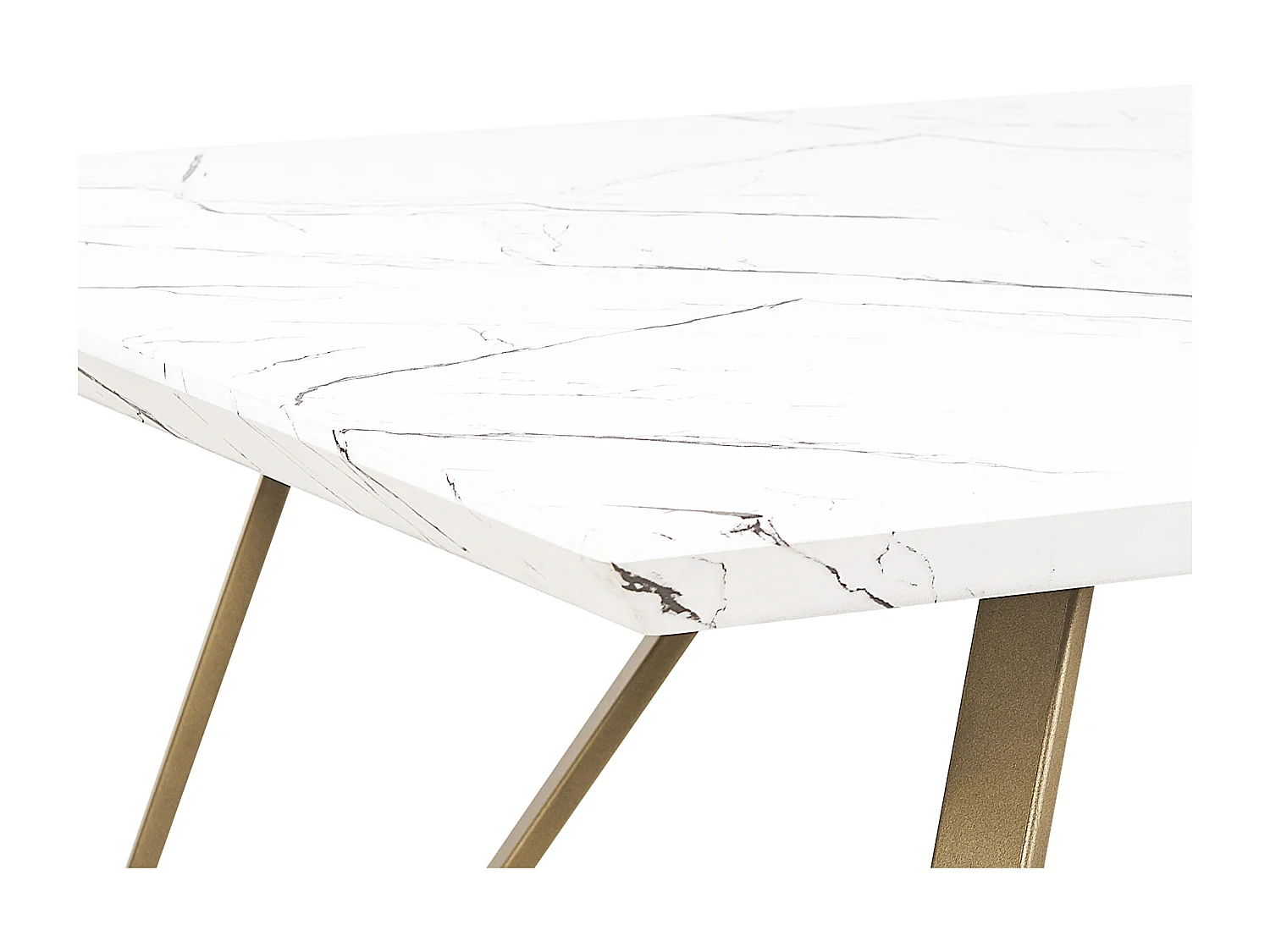 Mesa de comedor MOLDEN Blanco/Dorado 150 cm 80 cm