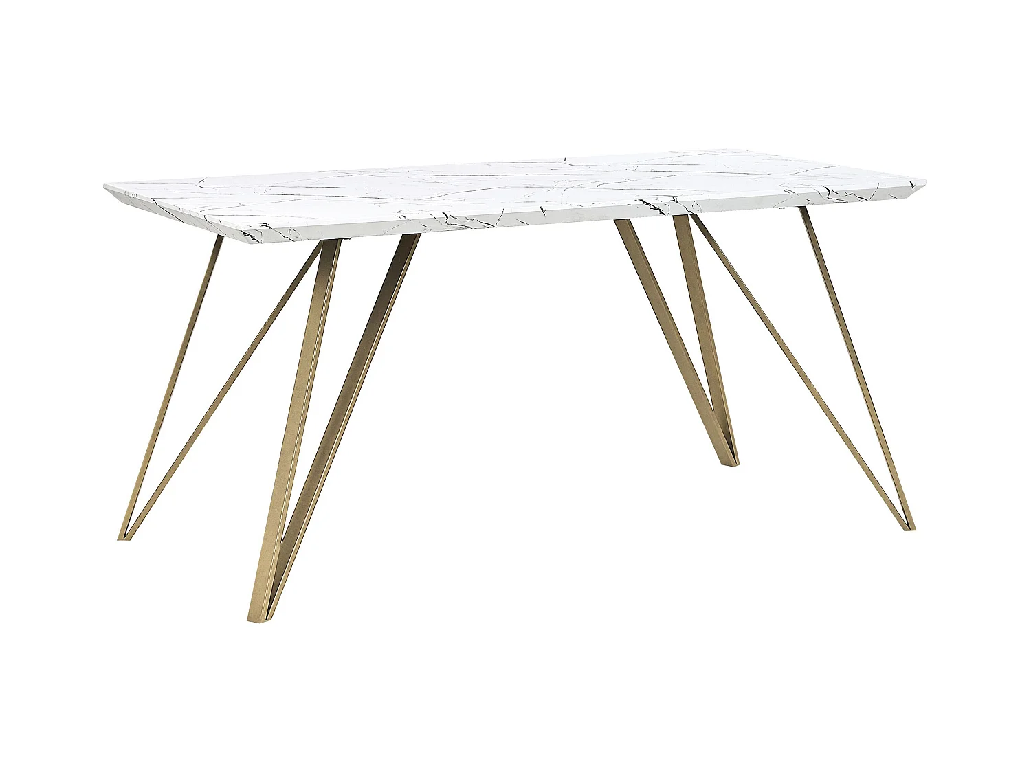 Table de repas MOLDEN Marbre/doré 150 cm 80 cm