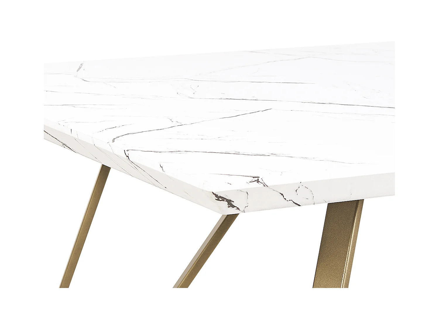 Eettafel MOLDEN Wit/goud 150 cm 80 cm