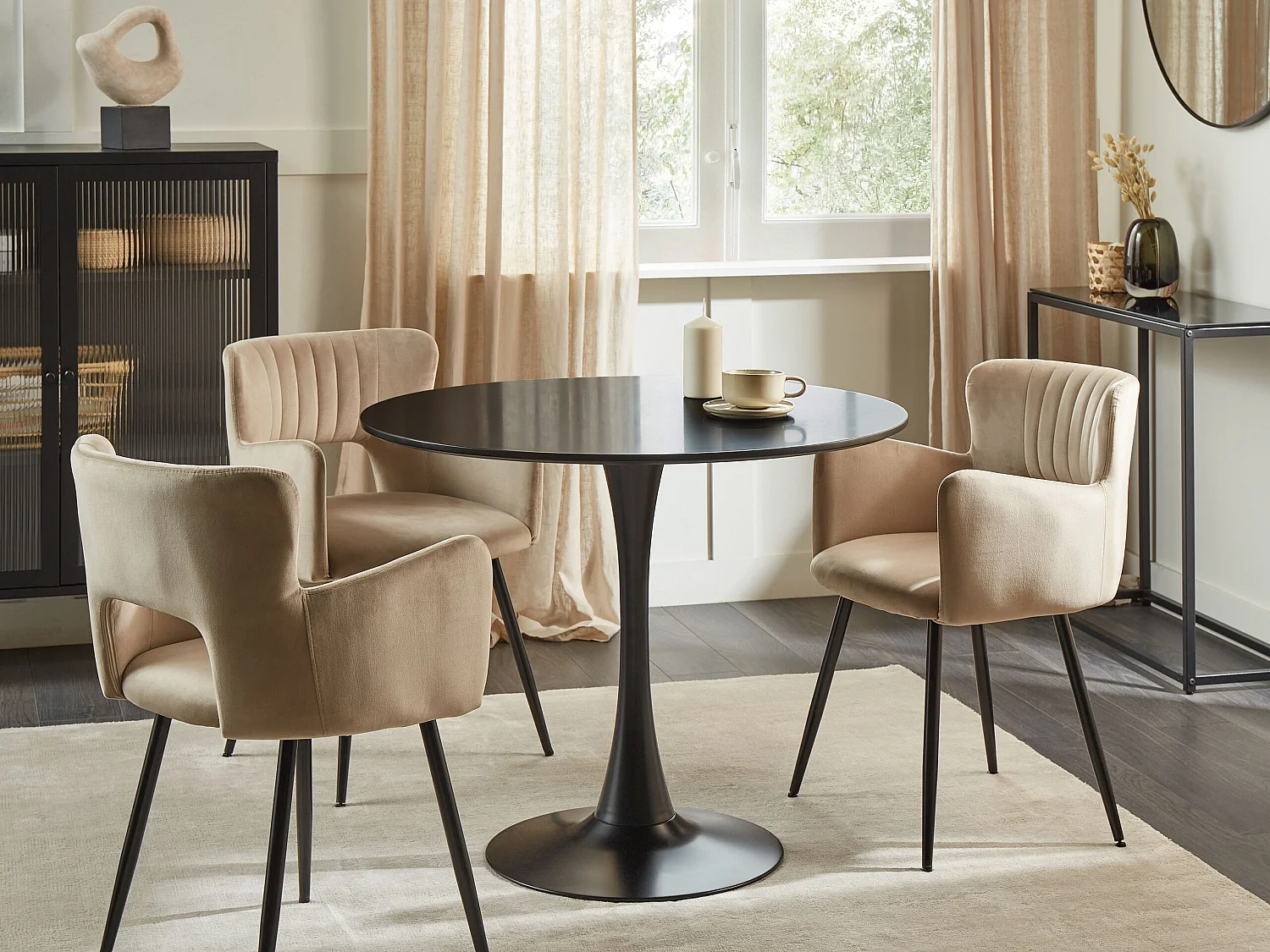 Table de repas BOCA Noir 90 cm 90 cm