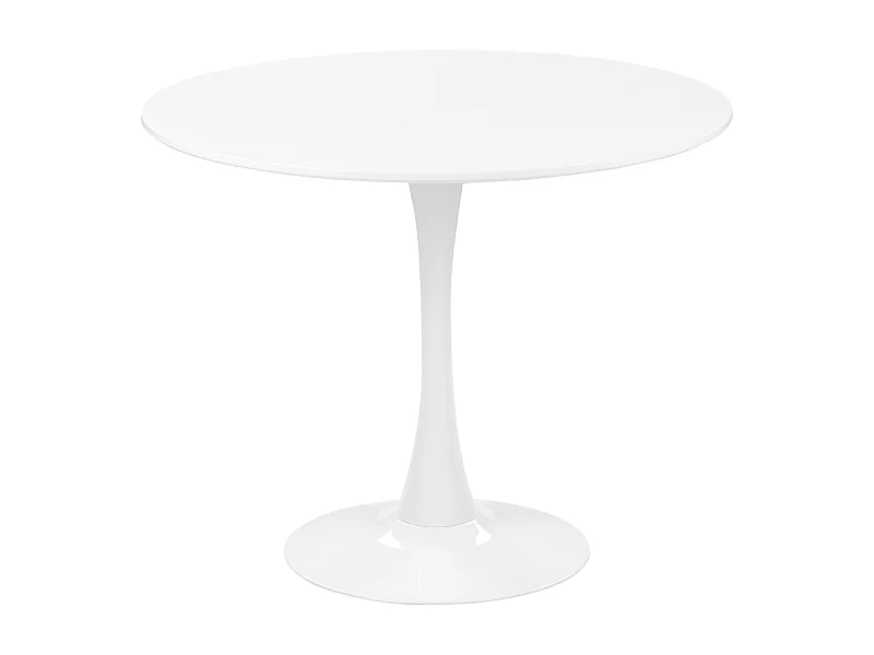 Esstisch weiß 90 cm rund MDF-Platte Metall Boca