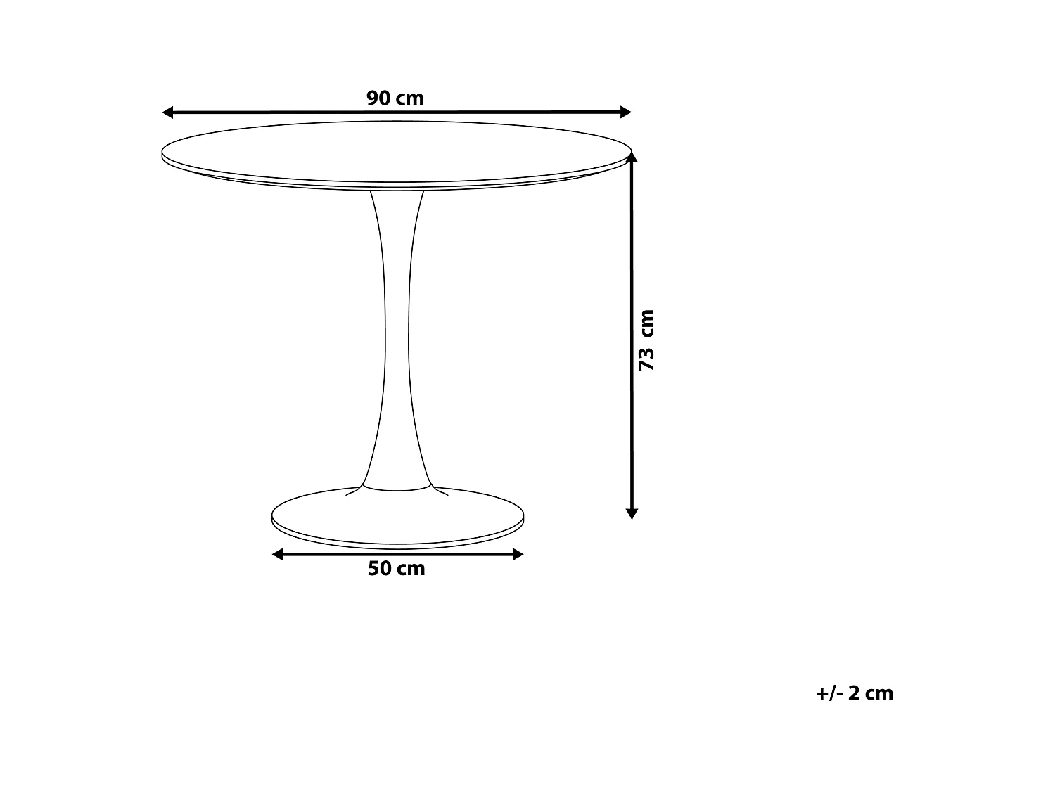 Mesa de comedor BOCA Blanco 90 cm 90 cm