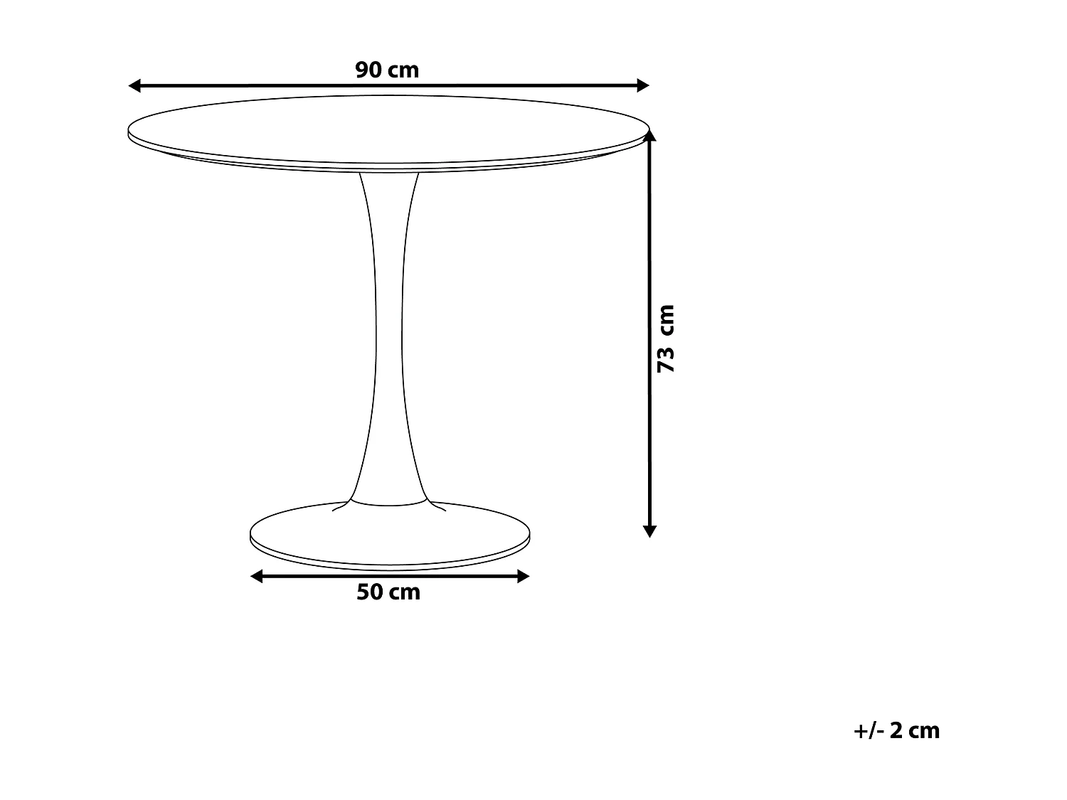 Table de repas BOCA Blanc 90 cm 90 cm