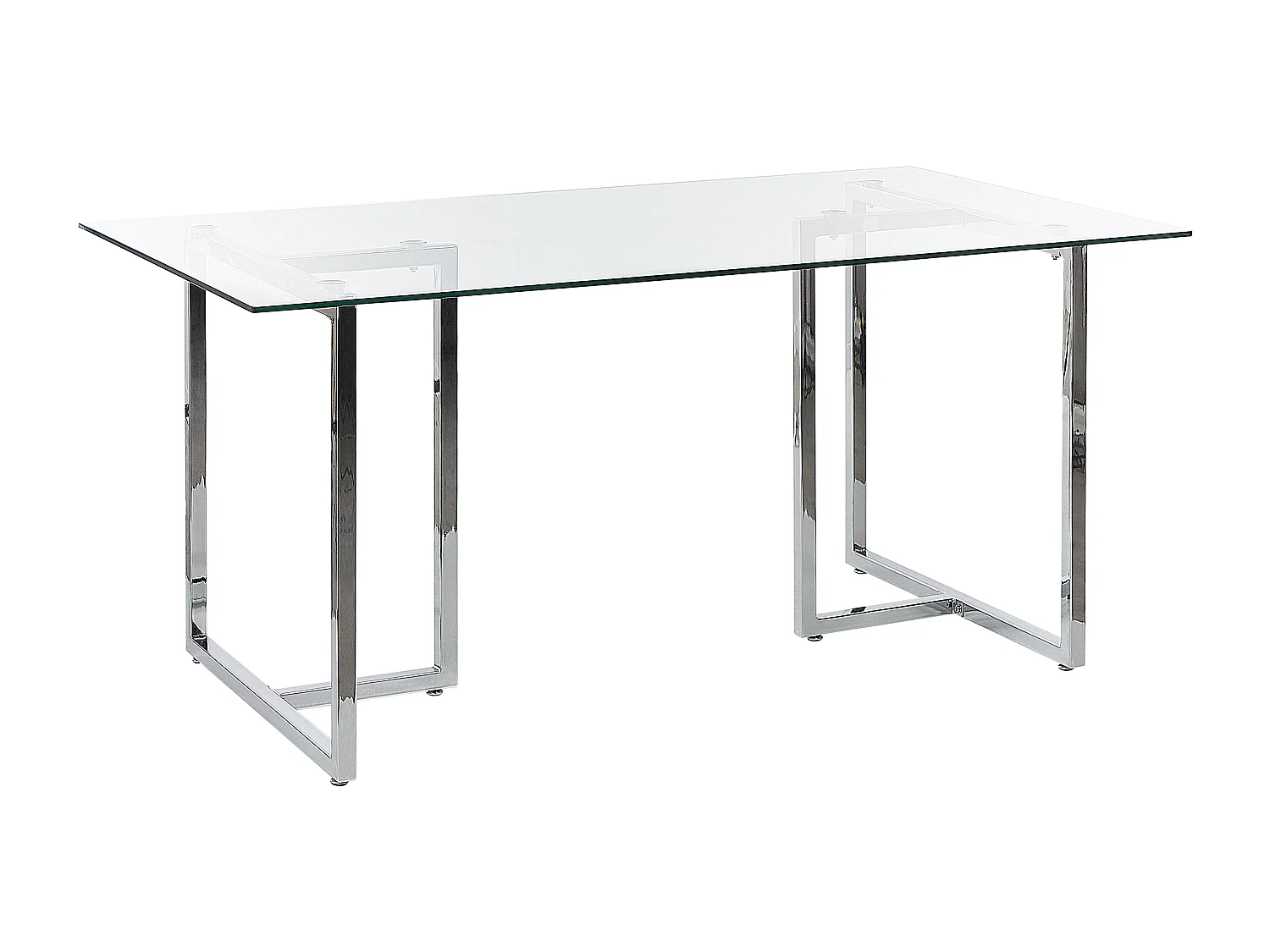 Eettafel ENVIA Zilver 160 cm 90 cm Veiligheidsglas