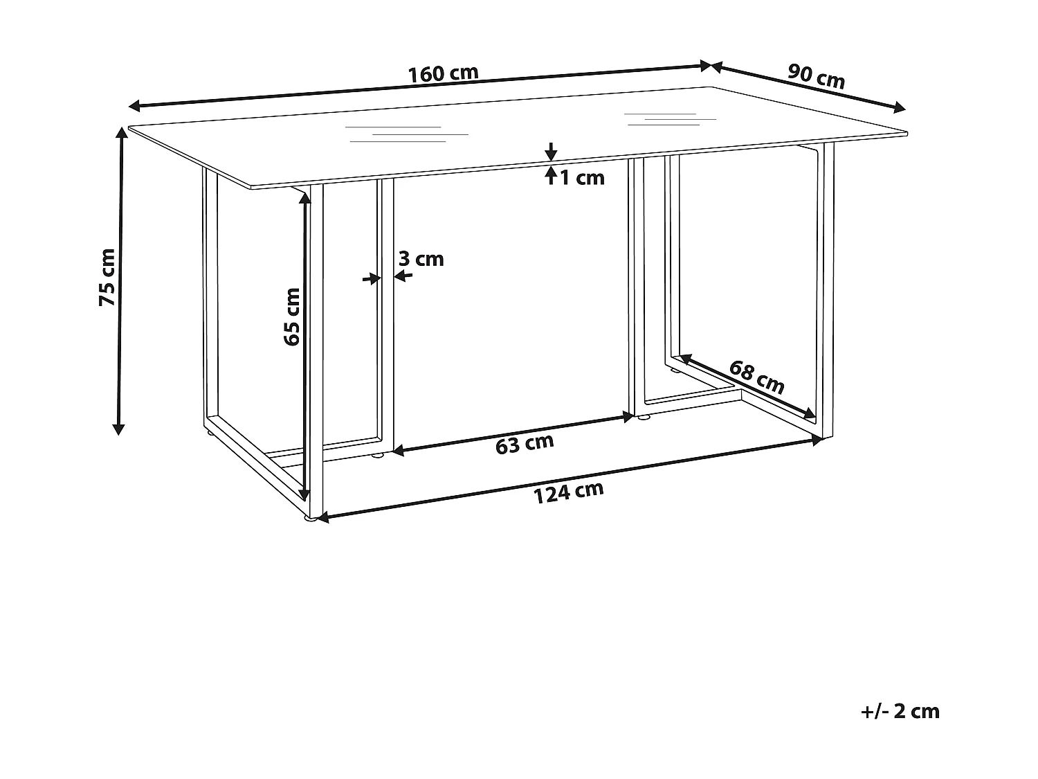 Eettafel ENVIA Zilver 160 cm 90 cm Veiligheidsglas