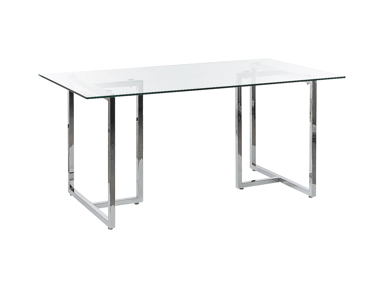 Table de repas ENVIA Argenté 160 cm 90 cm Verre de sécurité
