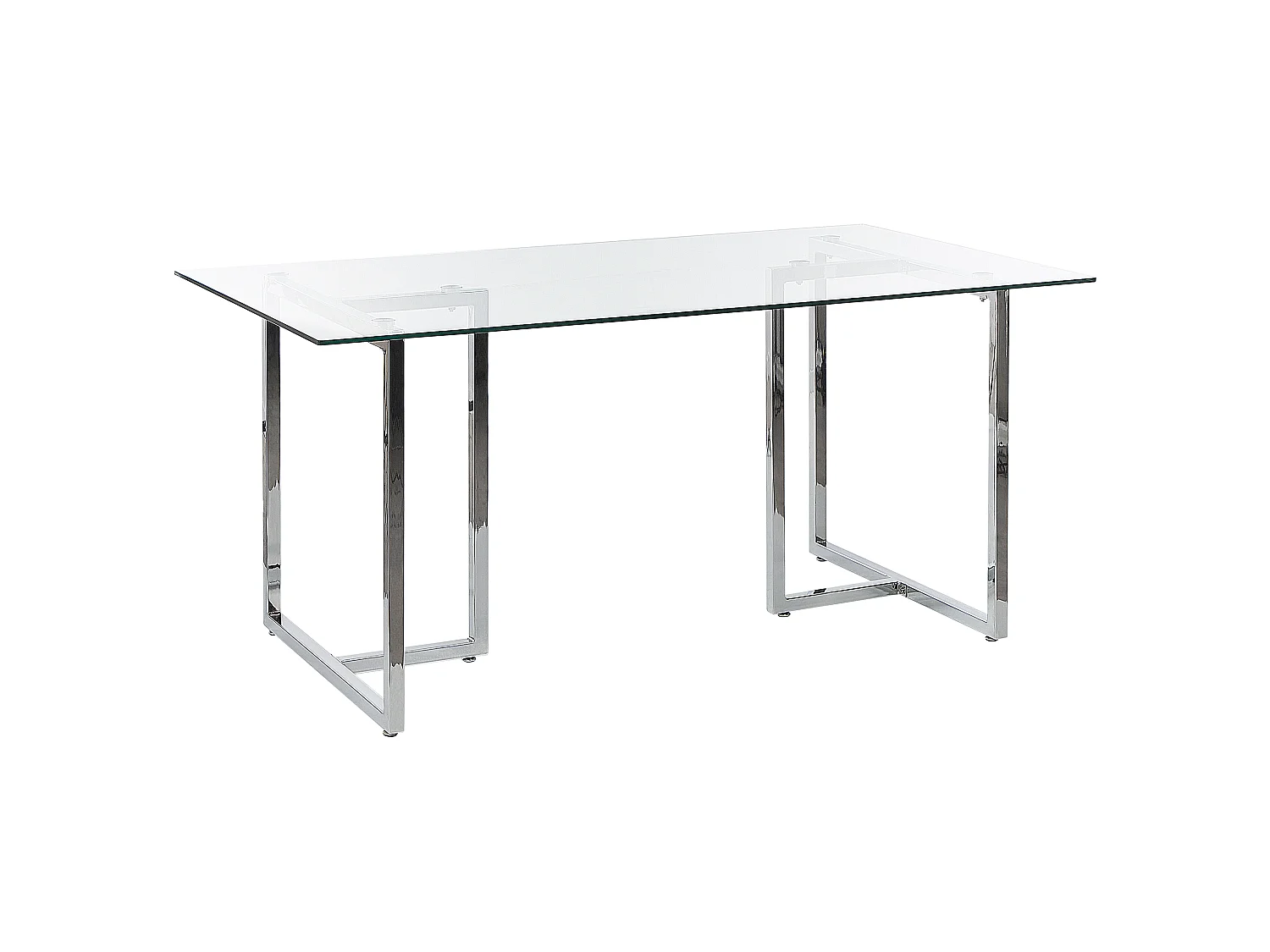 Table de repas ENVIA Argenté 160 cm 90 cm Verre de sécurité