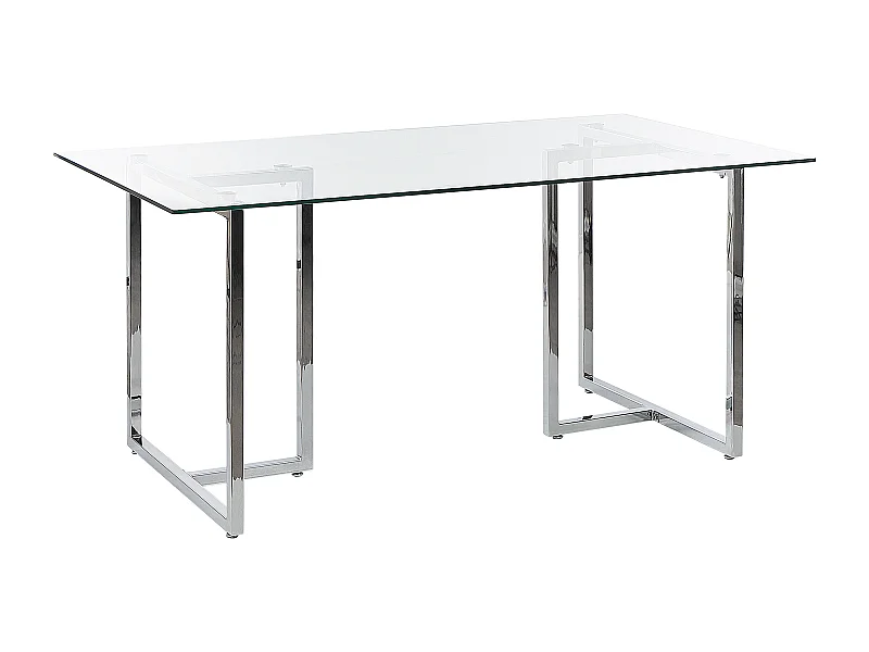 Tavolo da pranzo ENVIA Argento 160 cm 90 cm Vetro temperato