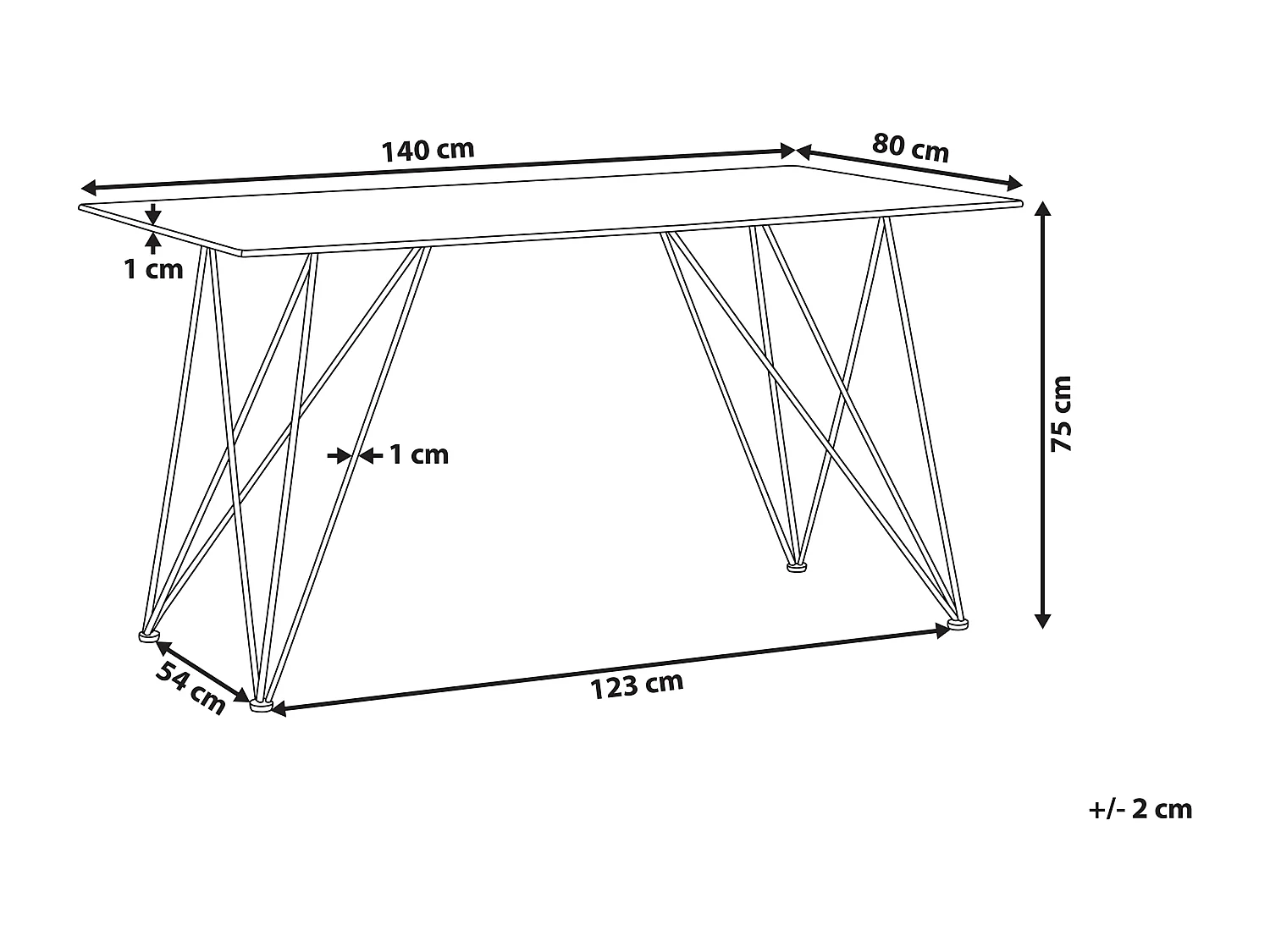 Eettafel KENTON Lichtbruin 140 cm 80 cm