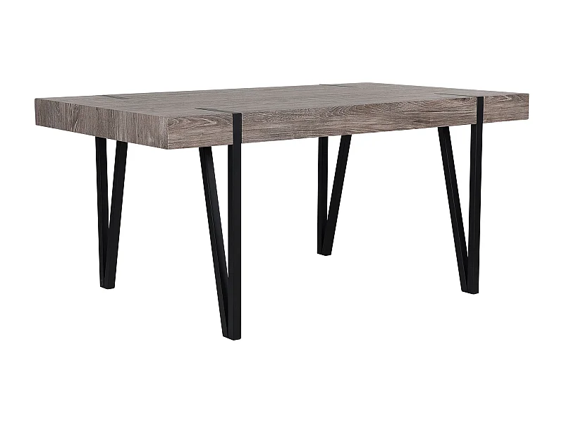 Robuster Esstisch mit industriellem Design 150 x 90 cm dunkelbraun/schwarz Adena