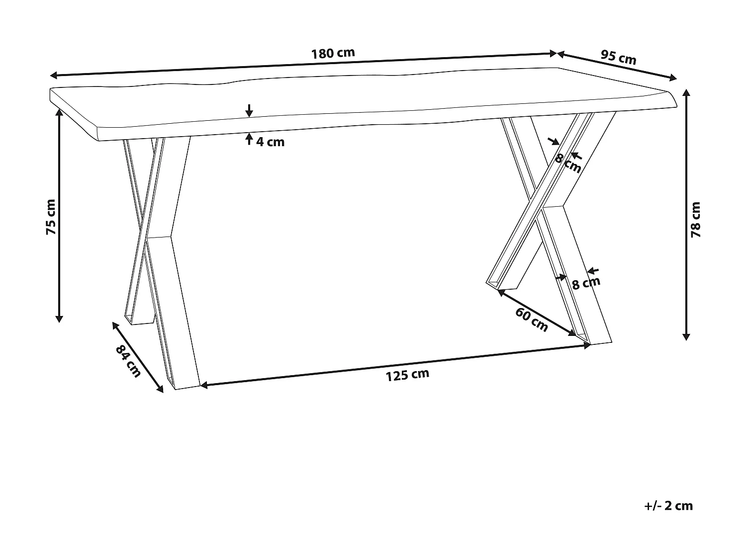 Mesa de comedor BROOKE Marrón claro 180 cm 95 cm Madera de acacia