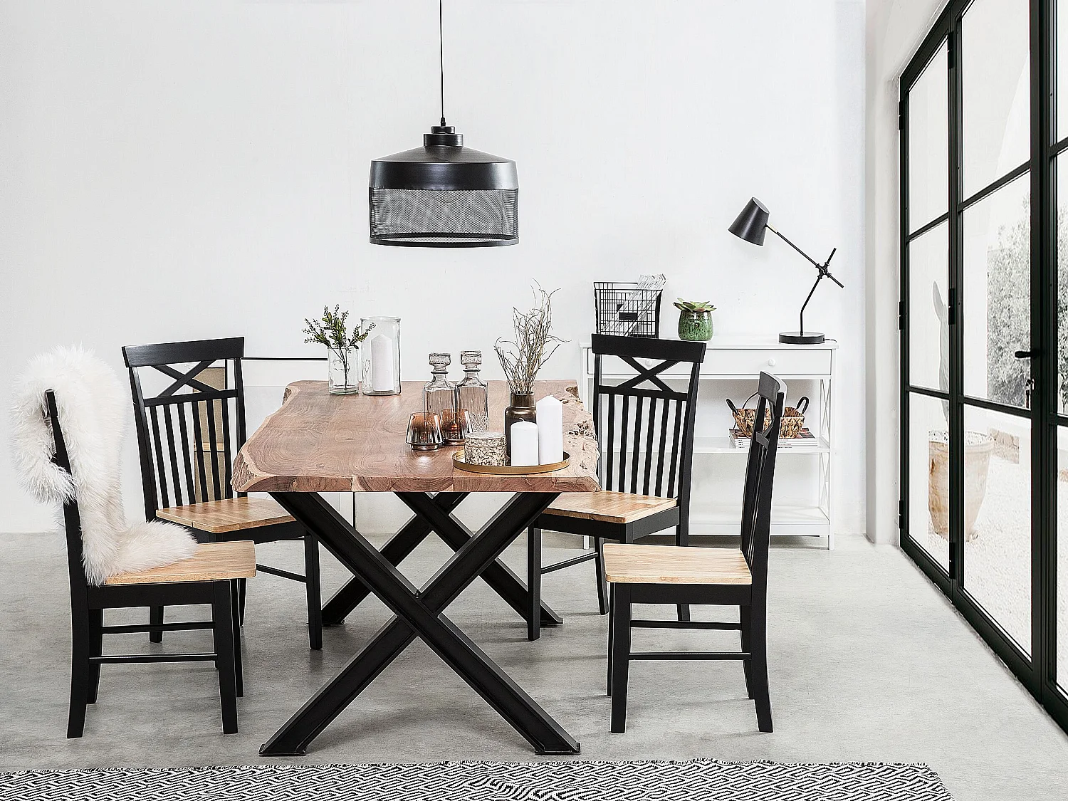 Mesa de comedor BROOKE Marrón claro 180 cm 95 cm Madera de acacia