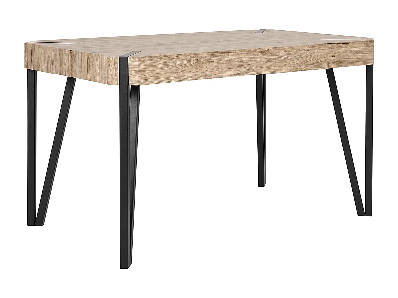 Eleganter Esstisch mit abgerundeten Ecken 130 x 80 cm hellbraun/schwarz Cambell