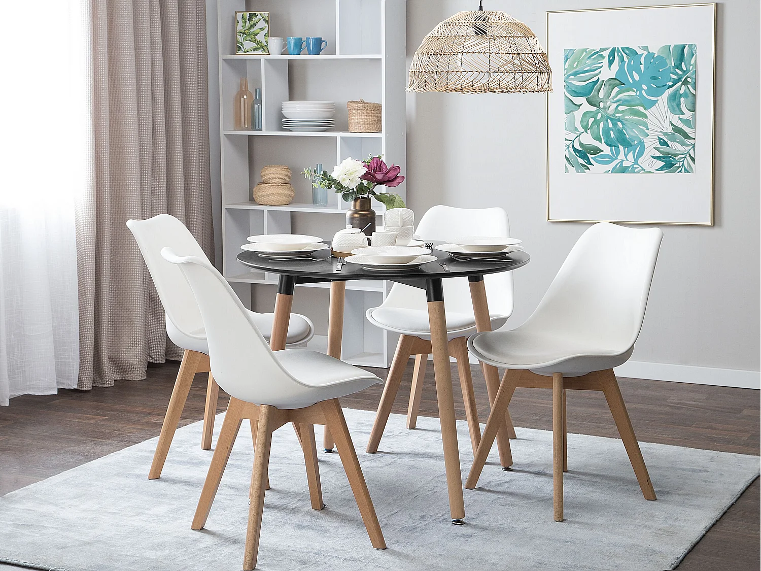 Tavolo da pranzo BOVIO Nero 90 cm 90 cm