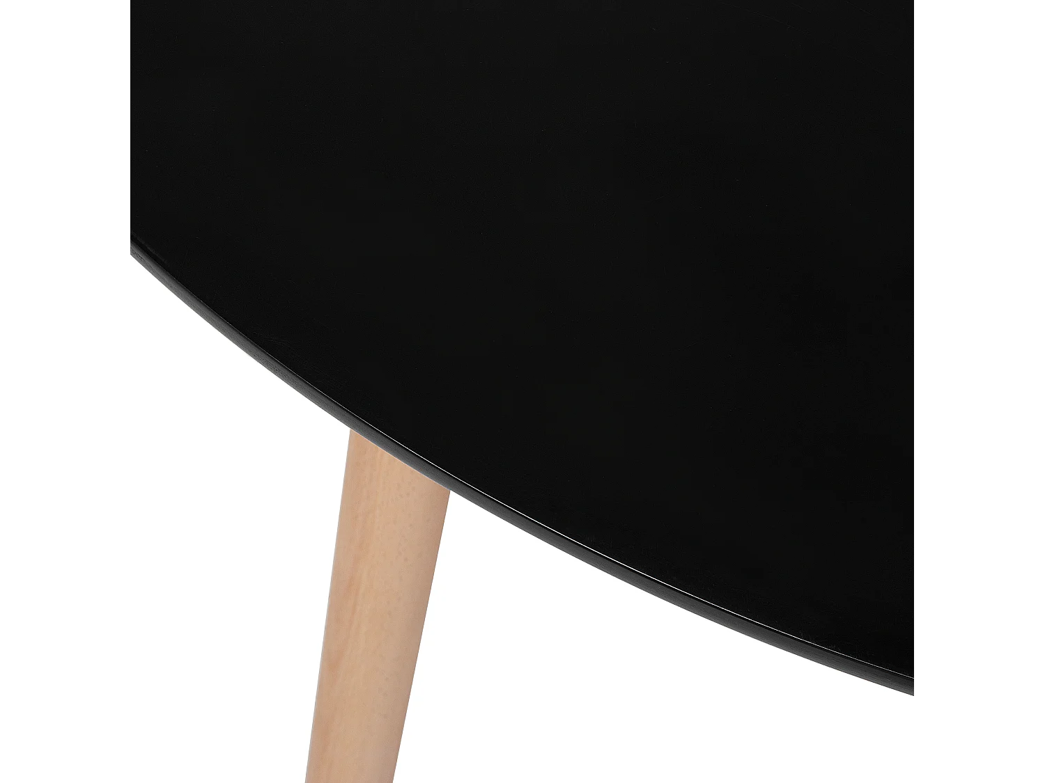 Industrieller Esszimmertisch diam. 90 cm MDF-Platte/Buchenholz schwarz Bovio