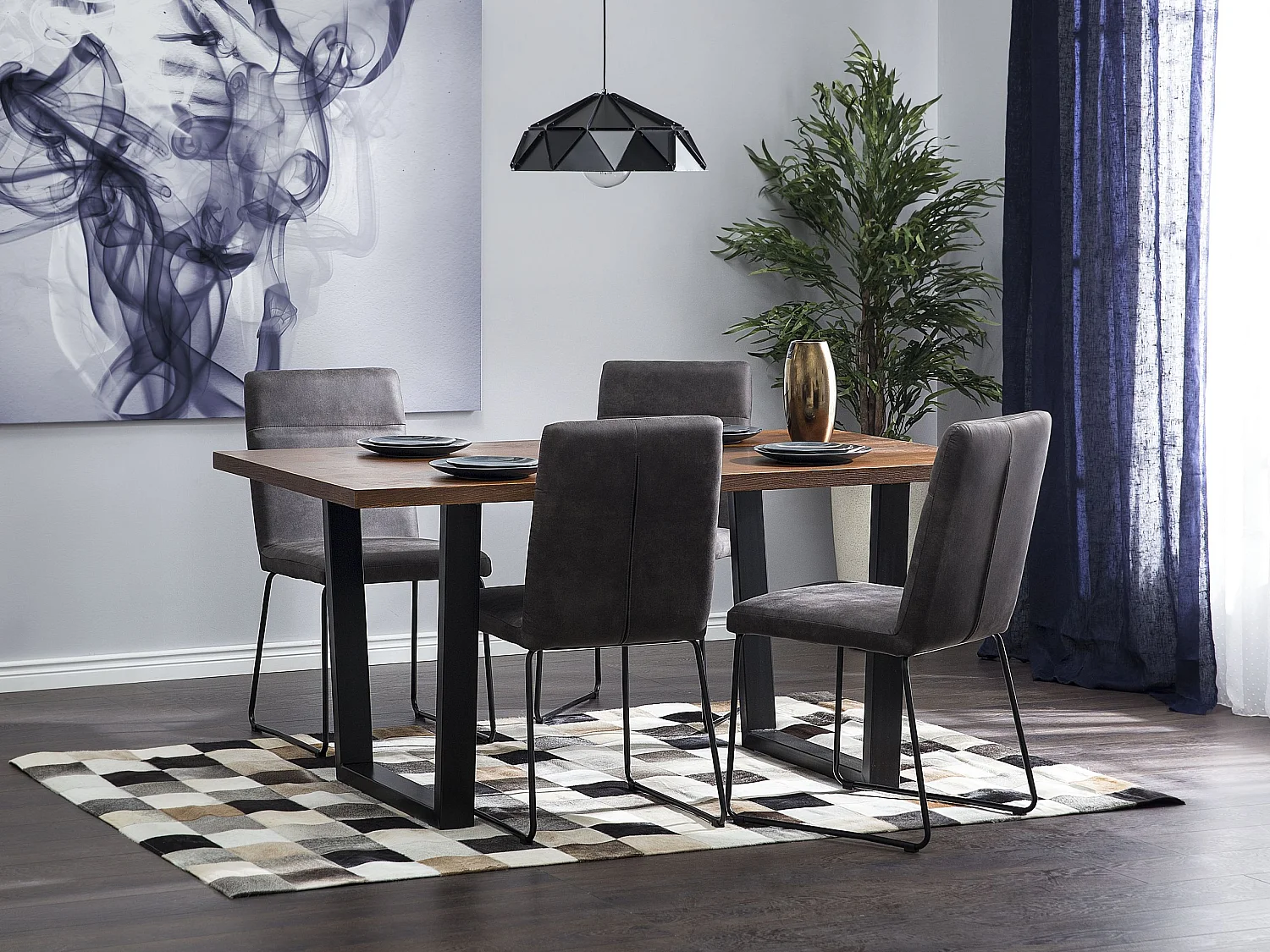 Esstisch AUSTIN Dunkle Walnuss 160 cm 90 cm