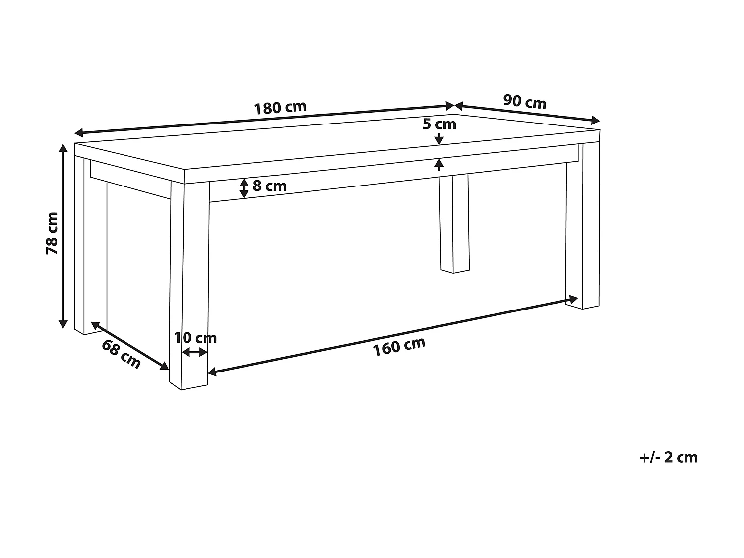 Tavolo da pranzo legno chiaro 180 x 90 cm TESA