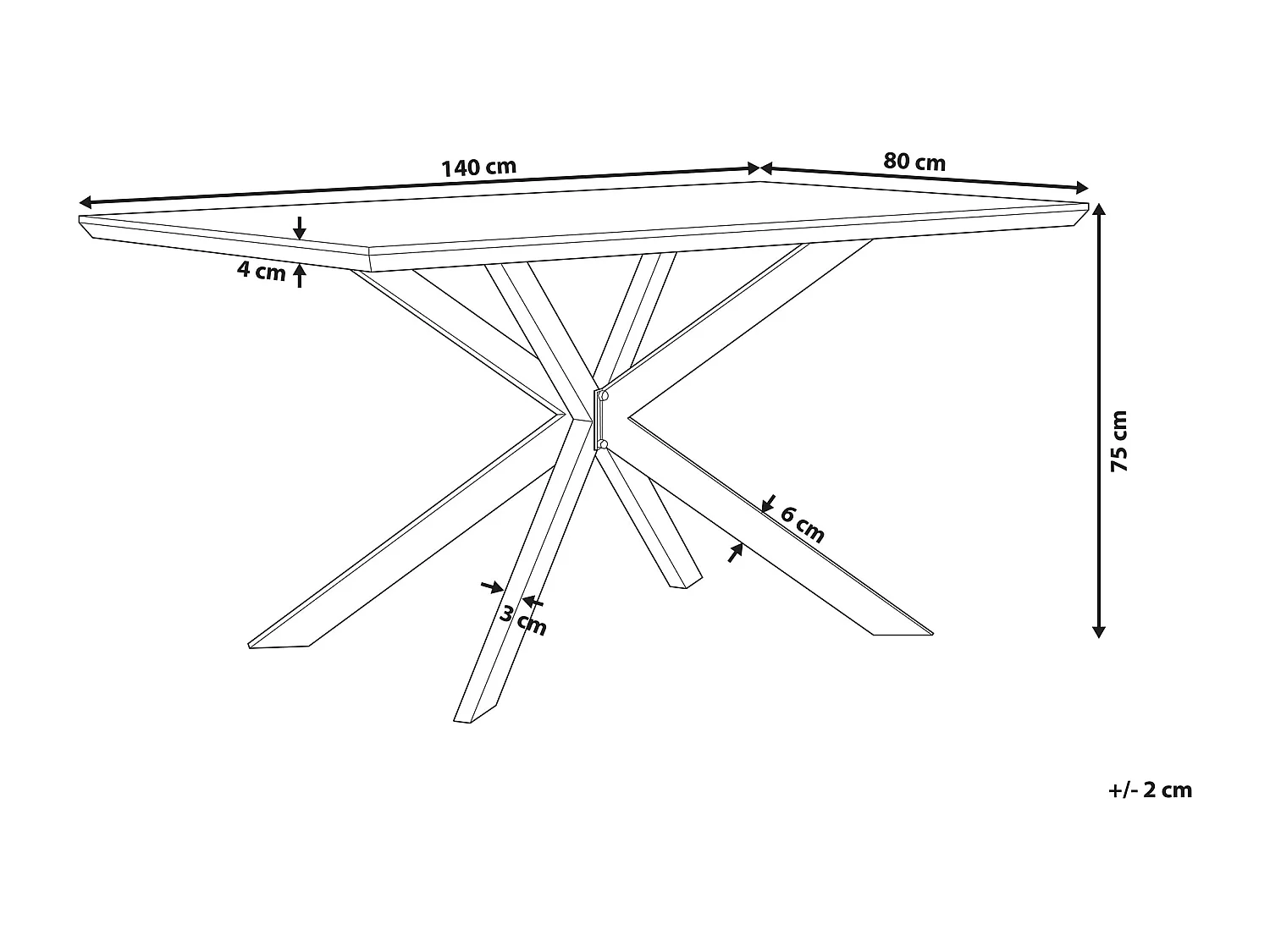Table de repas SPECTRA Marron foncé 140 cm 80 cm