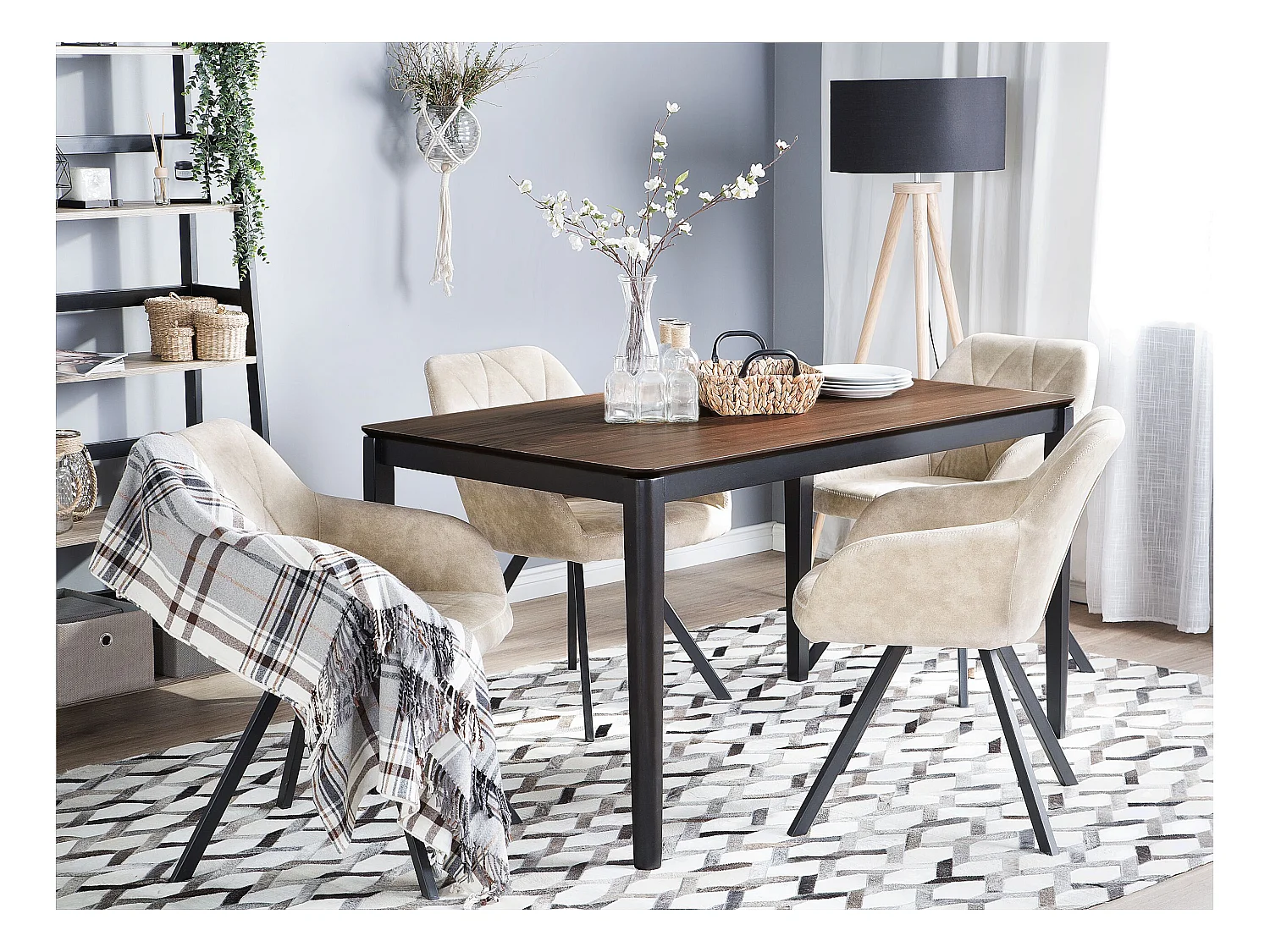 Mesa de jantar CEDAR Nogueira escura 135 cm 80 cm