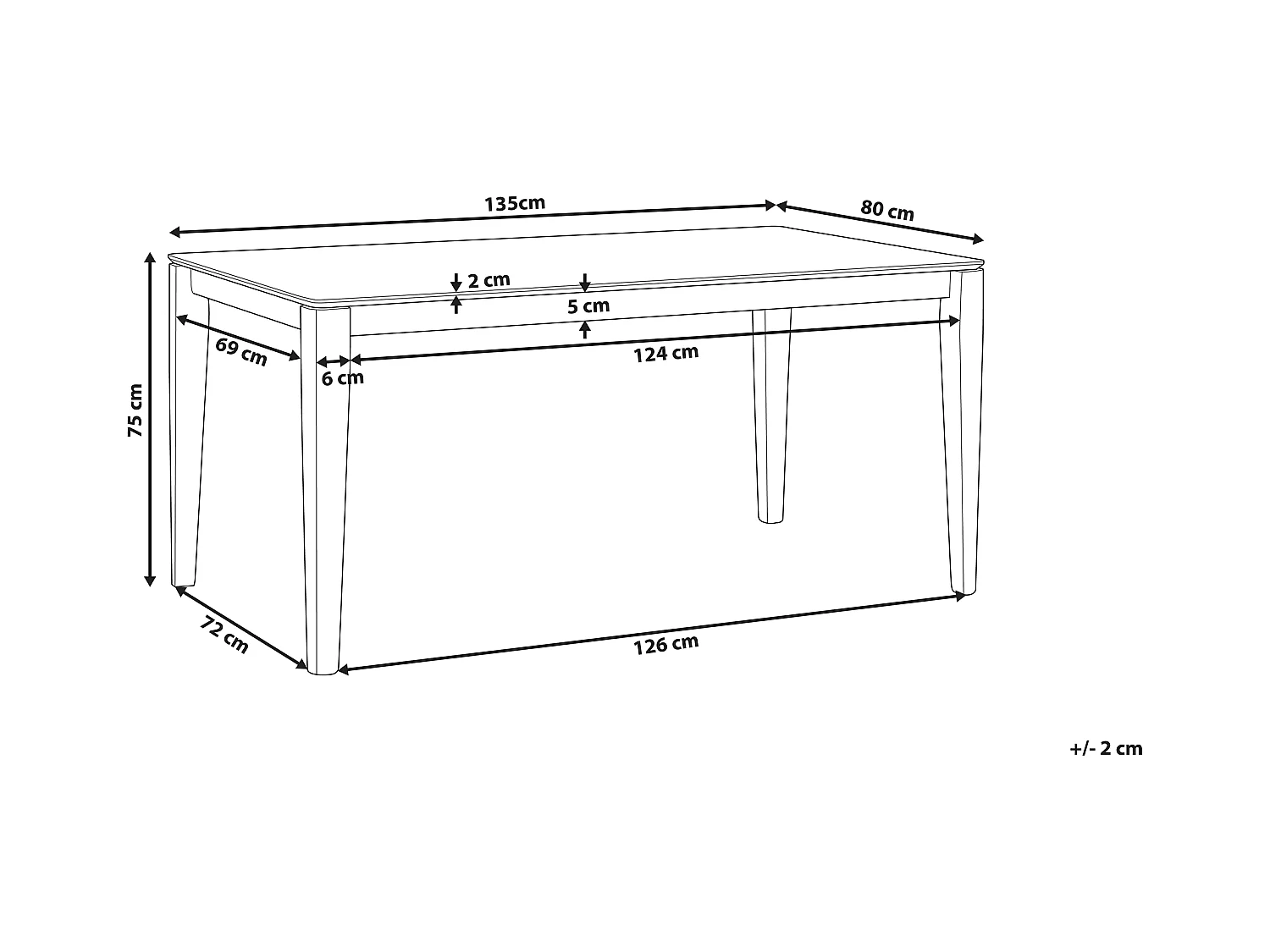 Mesa de jantar CEDAR Nogueira escura 135 cm 80 cm
