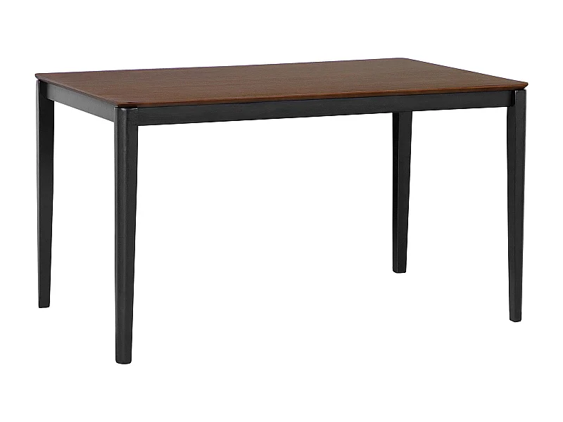 Esszimmertisch in dunklem Holzfarbton mit schwarzem Boden 135x80 cm CEDAR